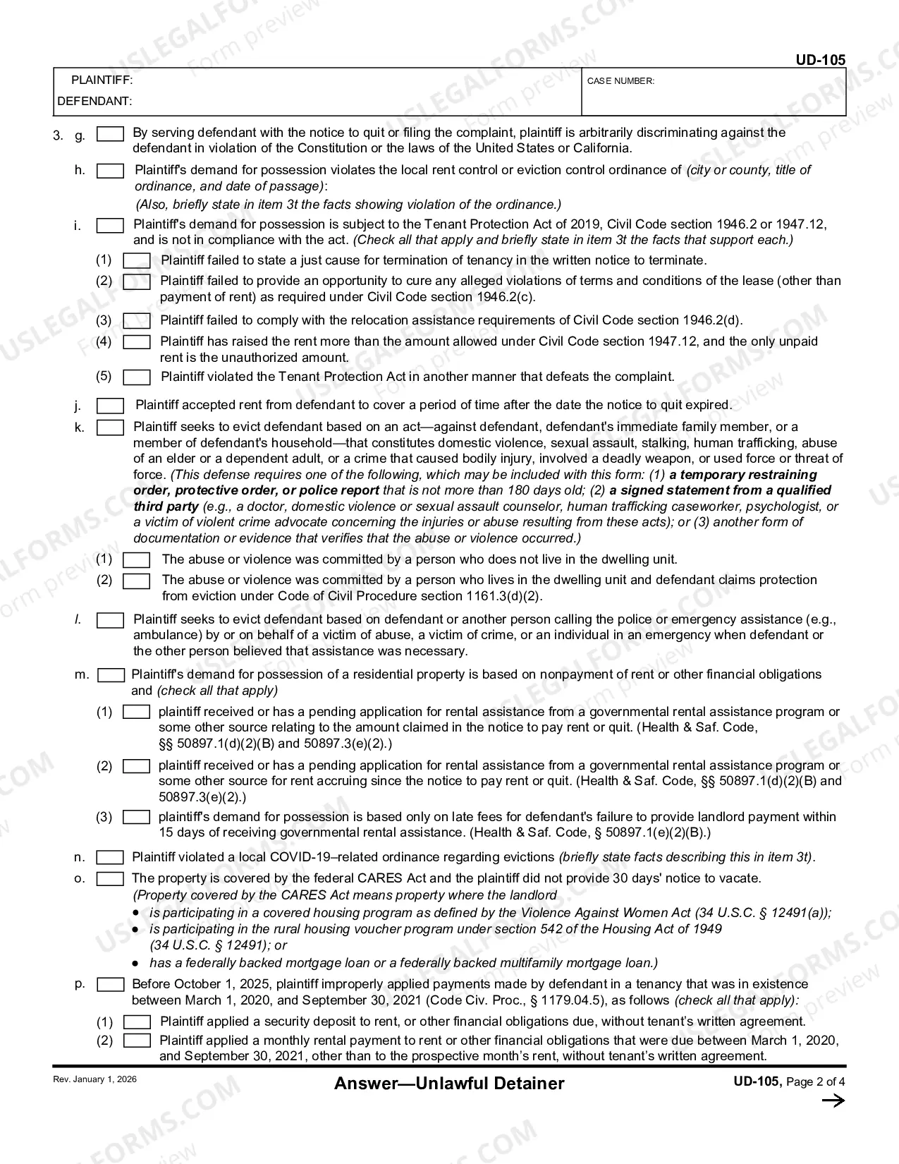 Preview Unlawful Detainer Answer Packet Information