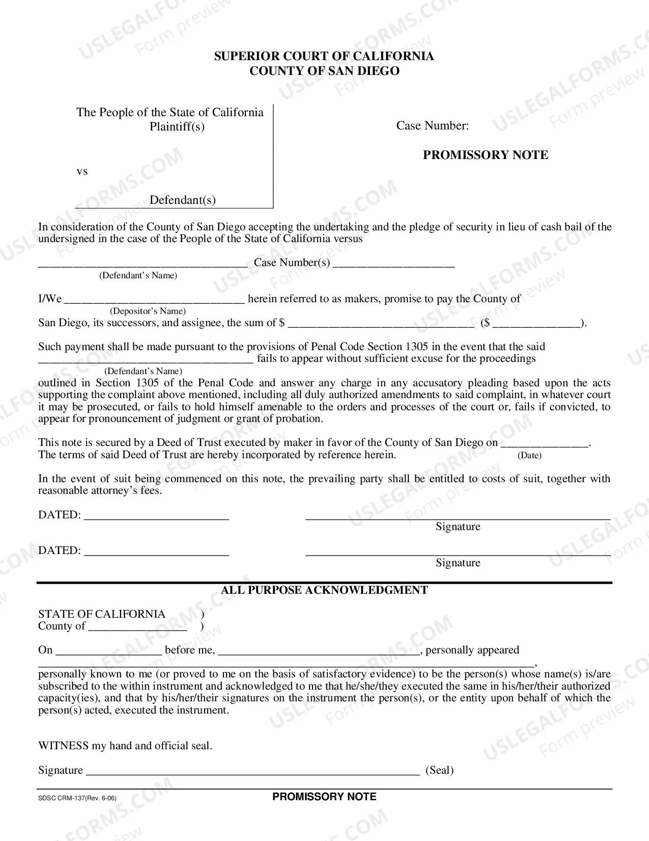 Preview Promissory Note