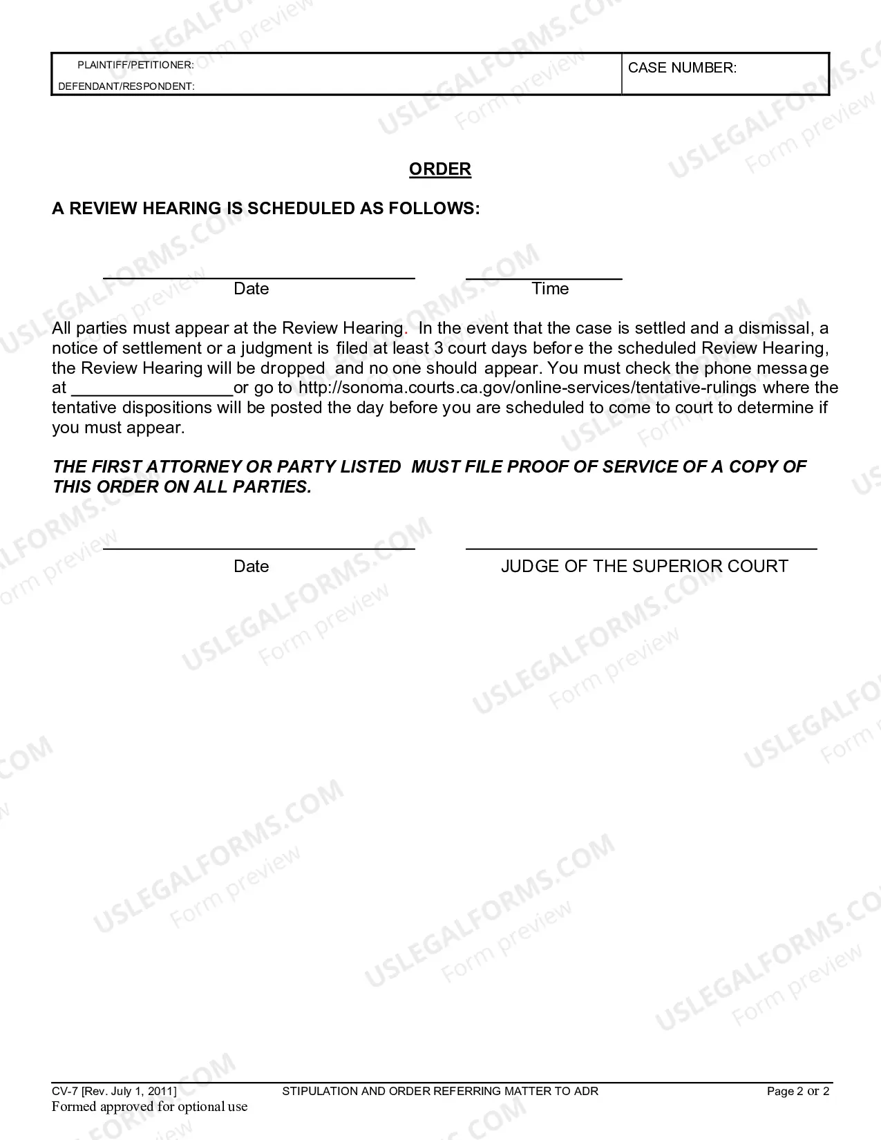 Preview Stipulation And Order To ADR