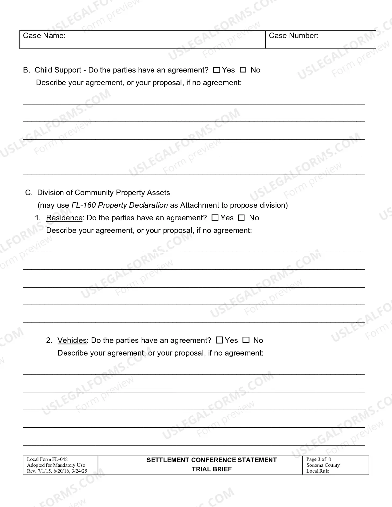 Preview Settlement Conference Statement