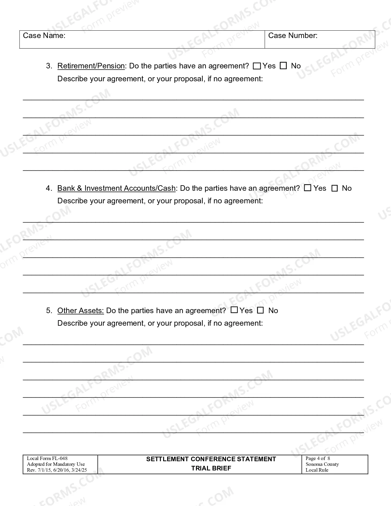 Preview Settlement Conference Statement