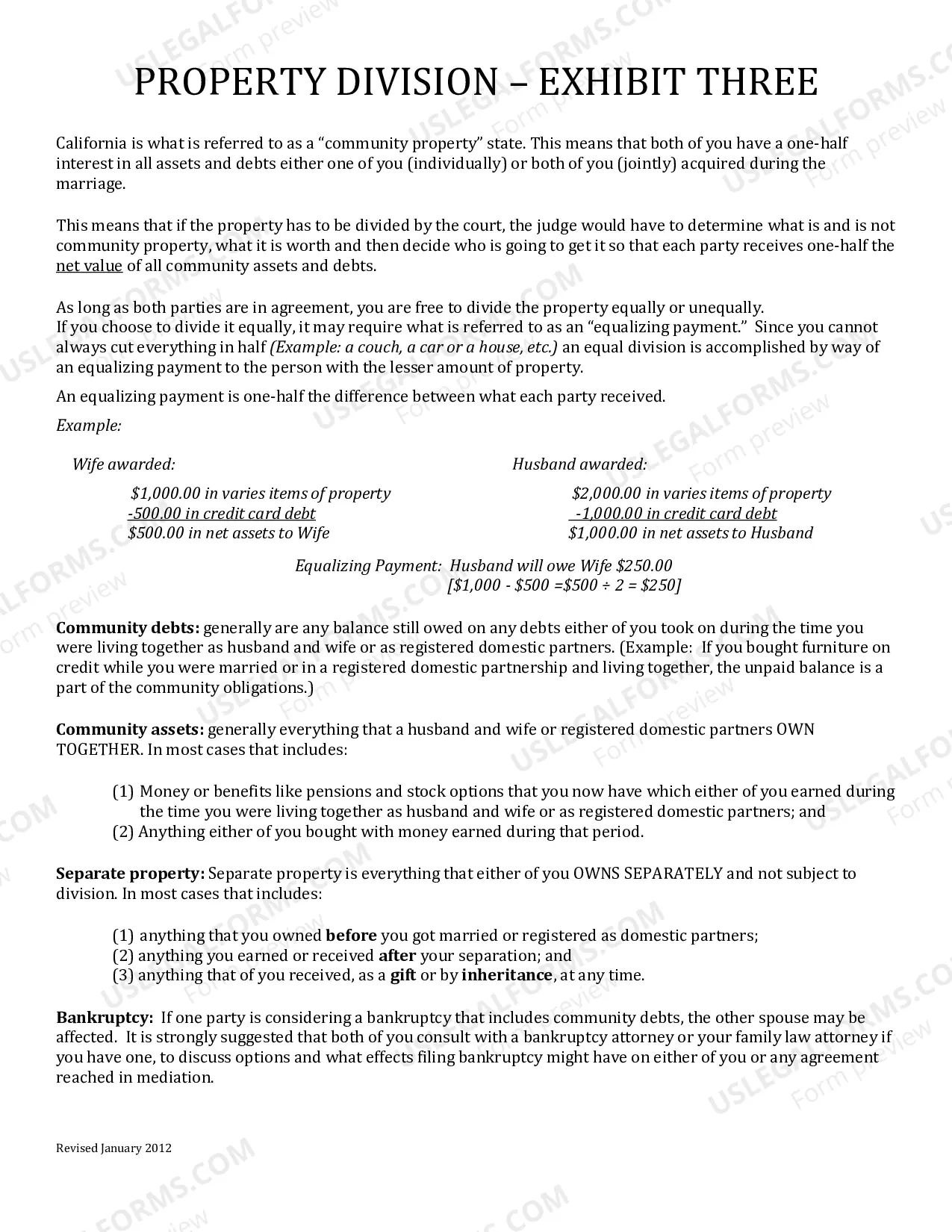 Preview Marital Settlement Agreement (Judgment Attachment)
