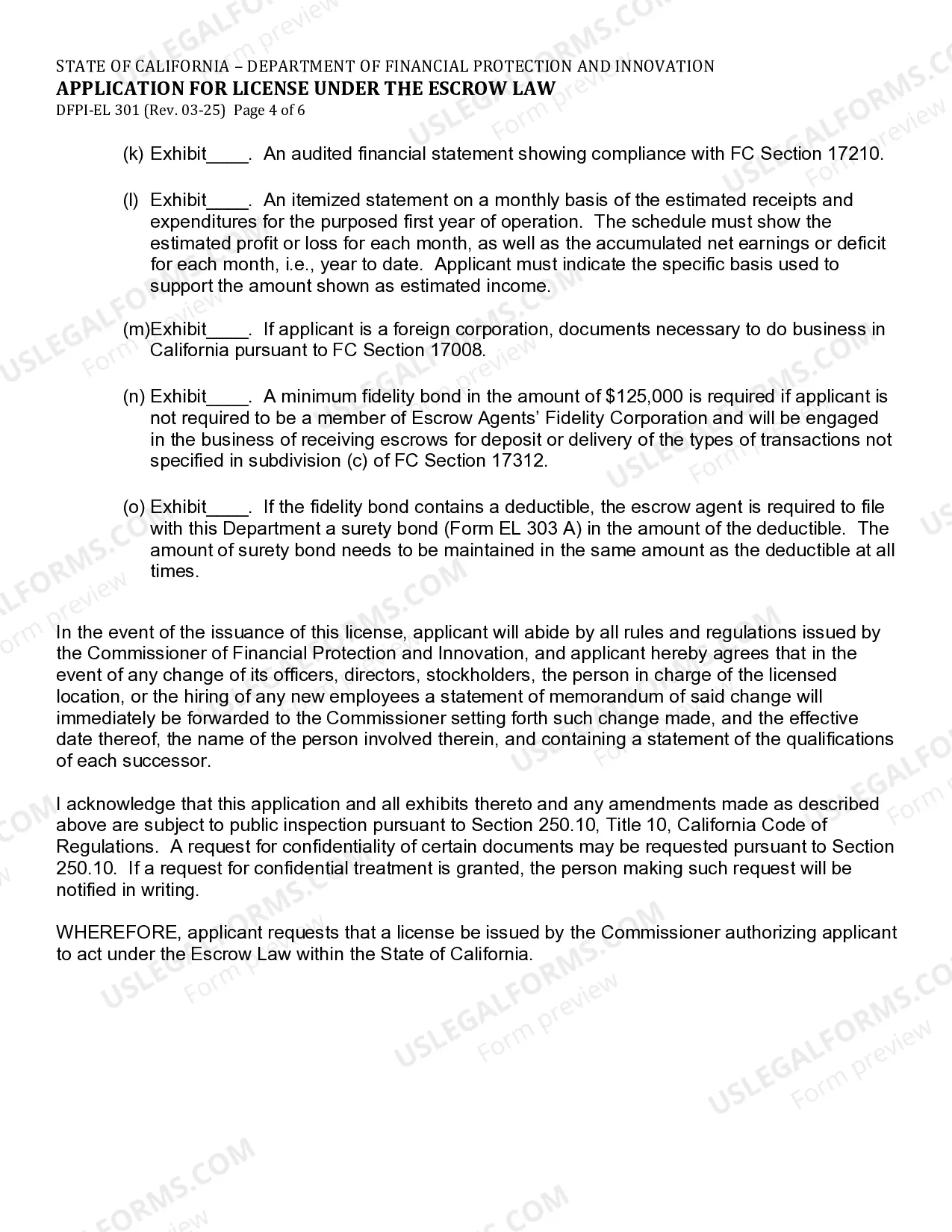 Preview Application For License Under The Escrow Law