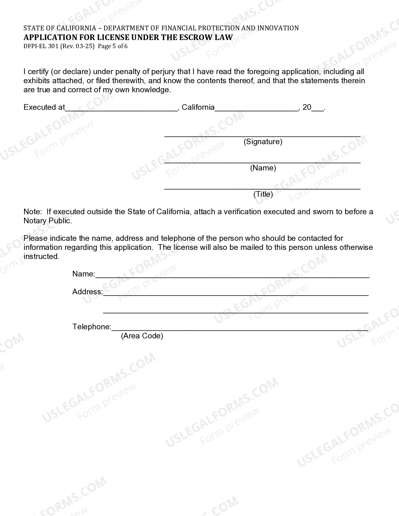 Preview Application For License Under The Escrow Law