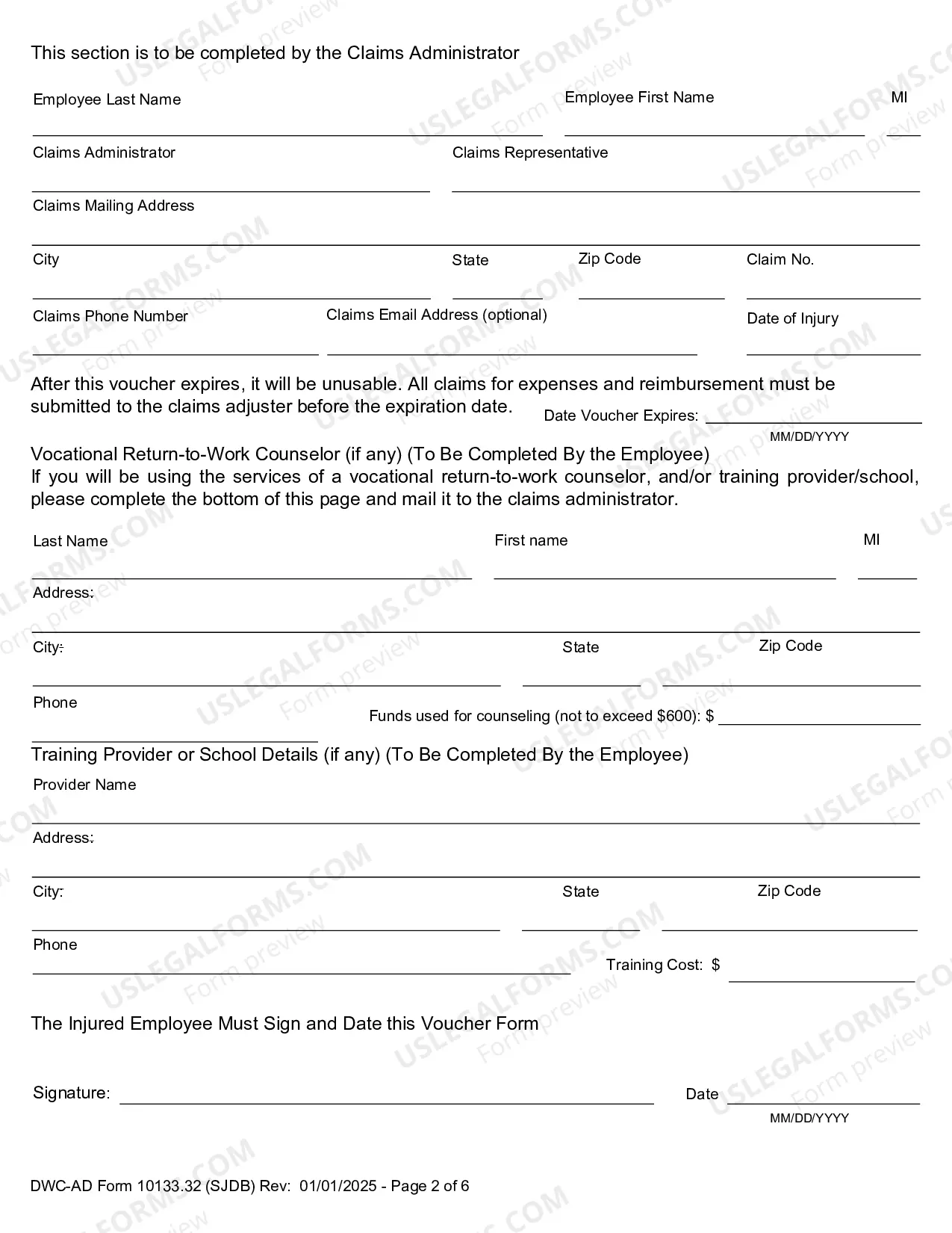 Preview Supplemental Job Displacement Non-Transferable Voucher (On Or After 1-1-13)