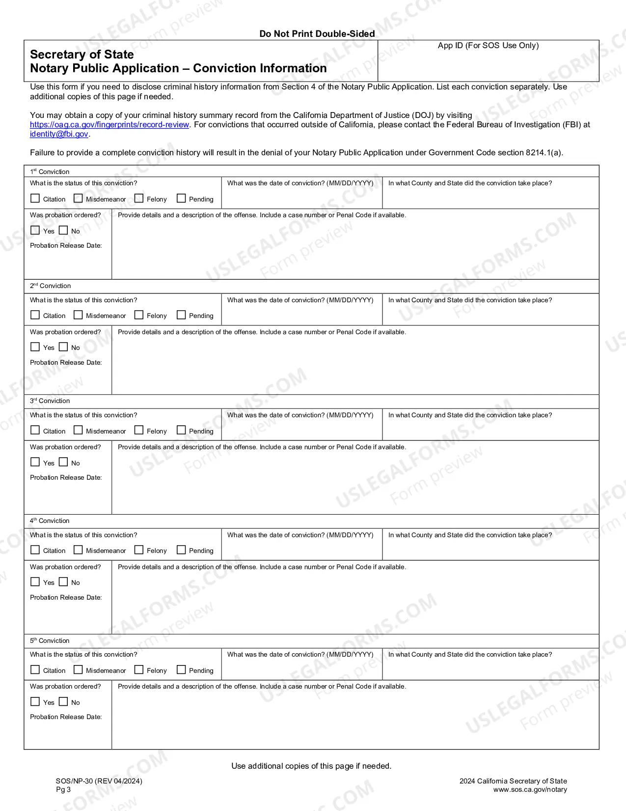 Preview Notary Public Application