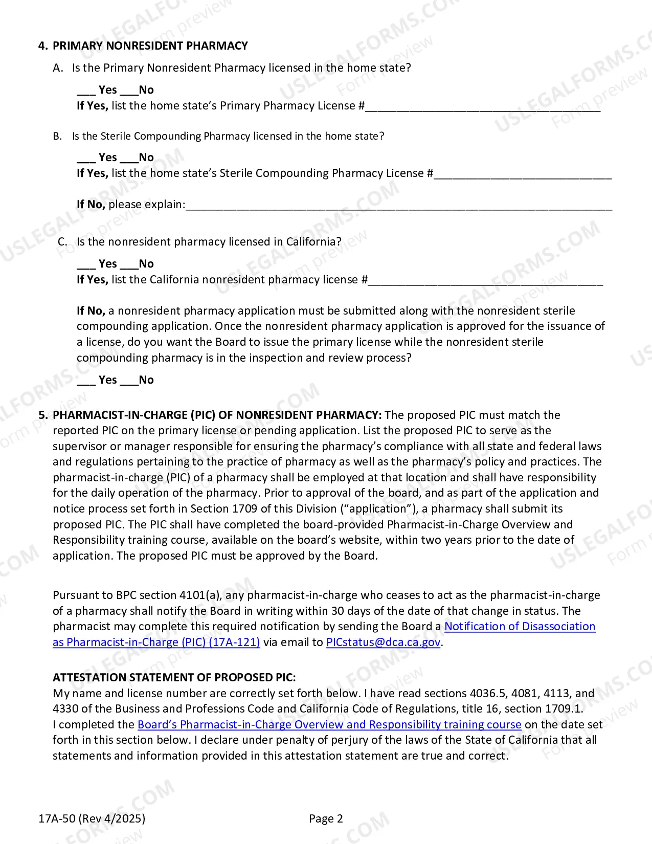 Preview Application For Nonresident Pharmacy Sterile Compounding License