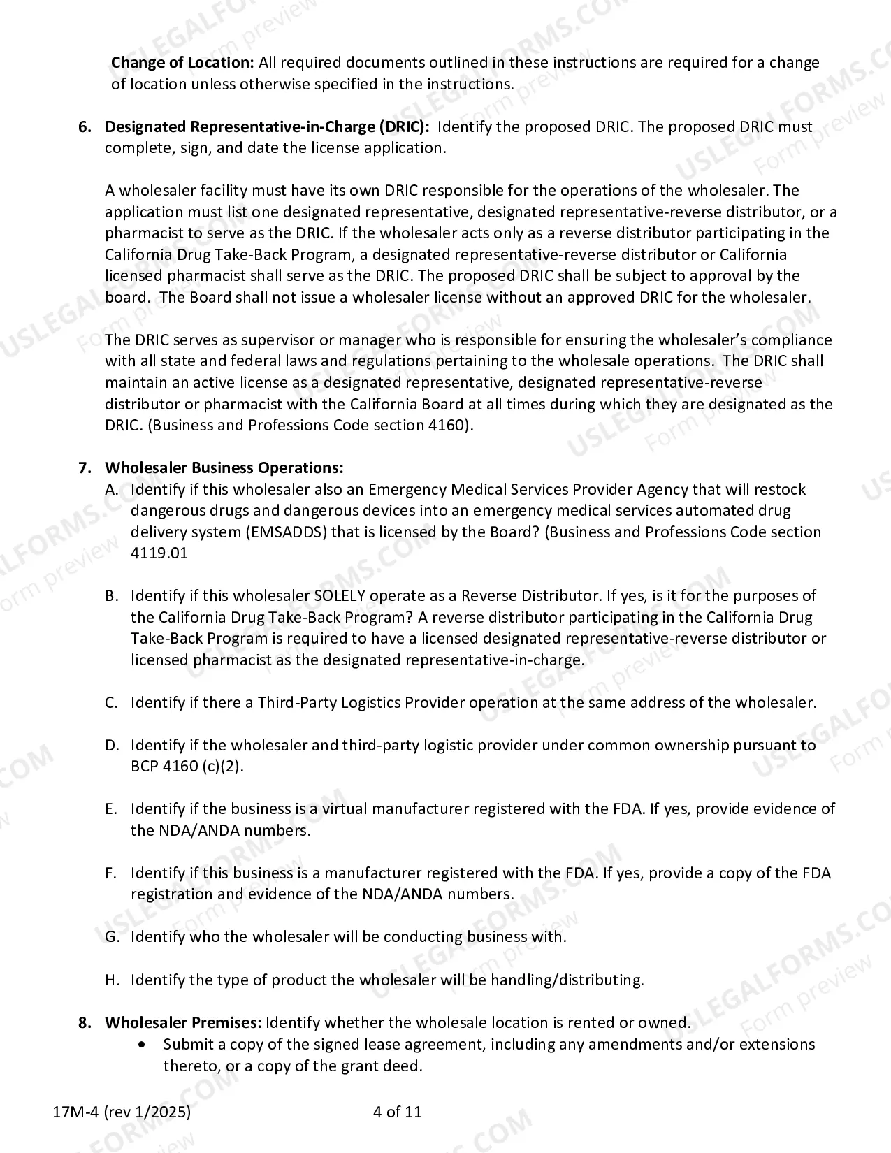 Preview California Wholesaler License Application Instructions