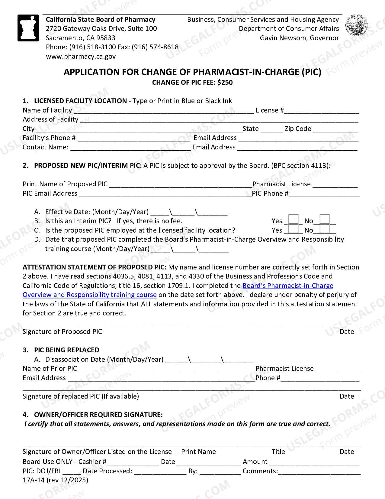 Preview Change Of Pharmacist-In-Charge
