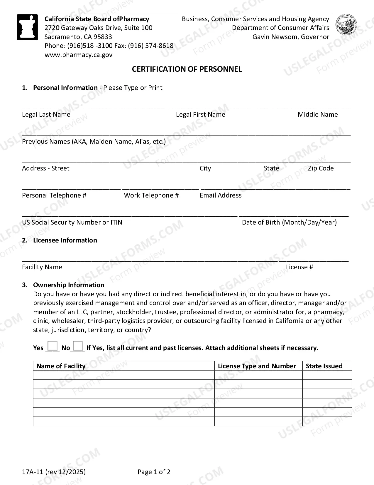Preview Change Of Pharmacist-In-Charge