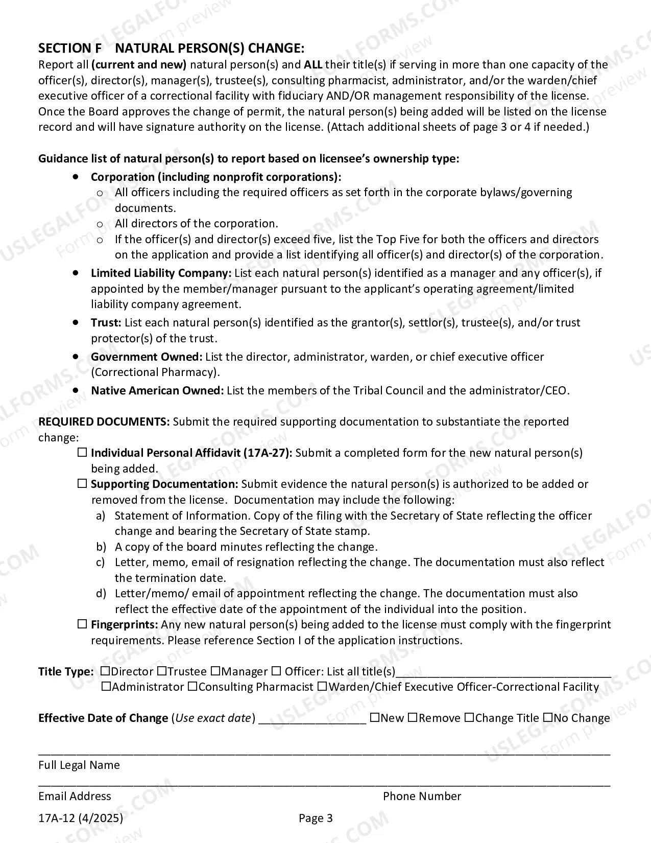 Preview Change Of Permit Pharmacy Hospital Clinic Non-Resident Pharmacy Licensed Correctional Facility