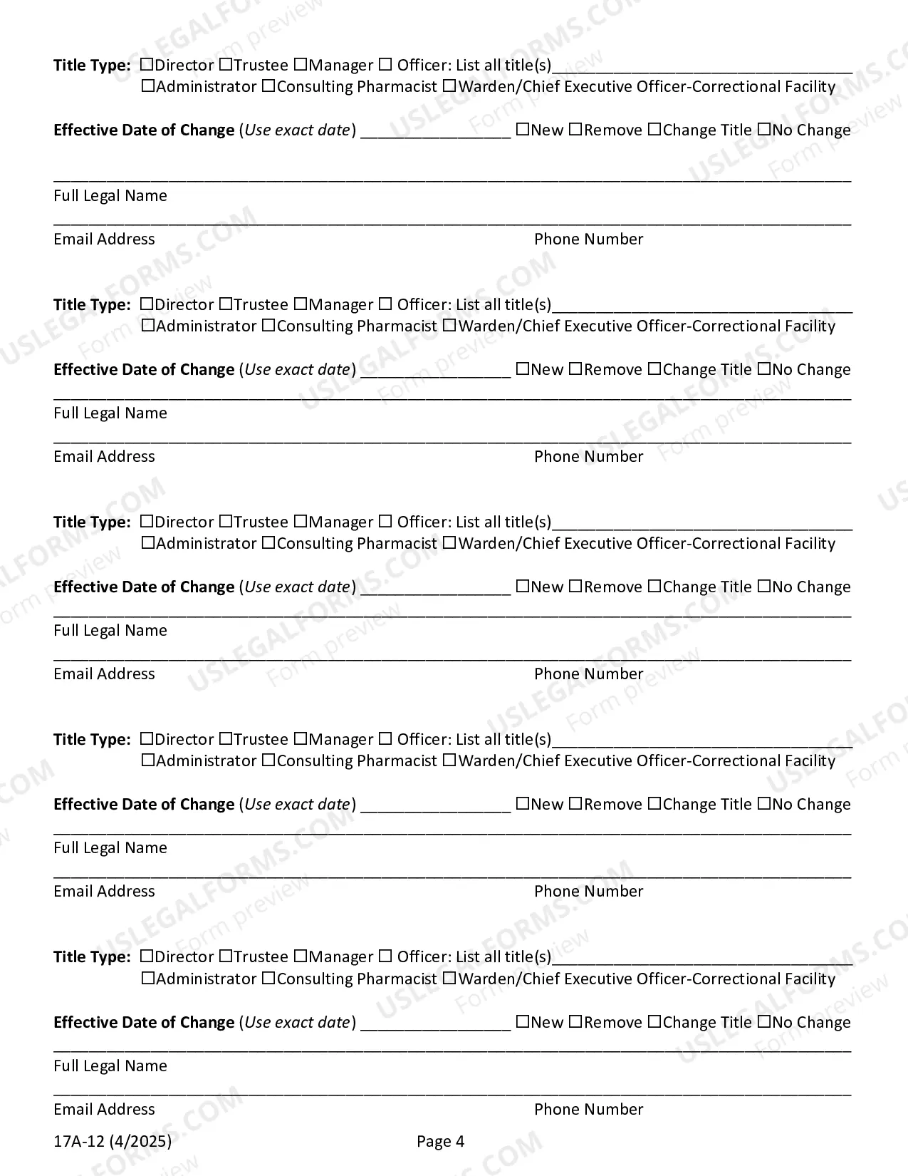 Preview Change Of Permit Pharmacy Hospital Clinic Non-Resident Pharmacy Licensed Correctional Facility