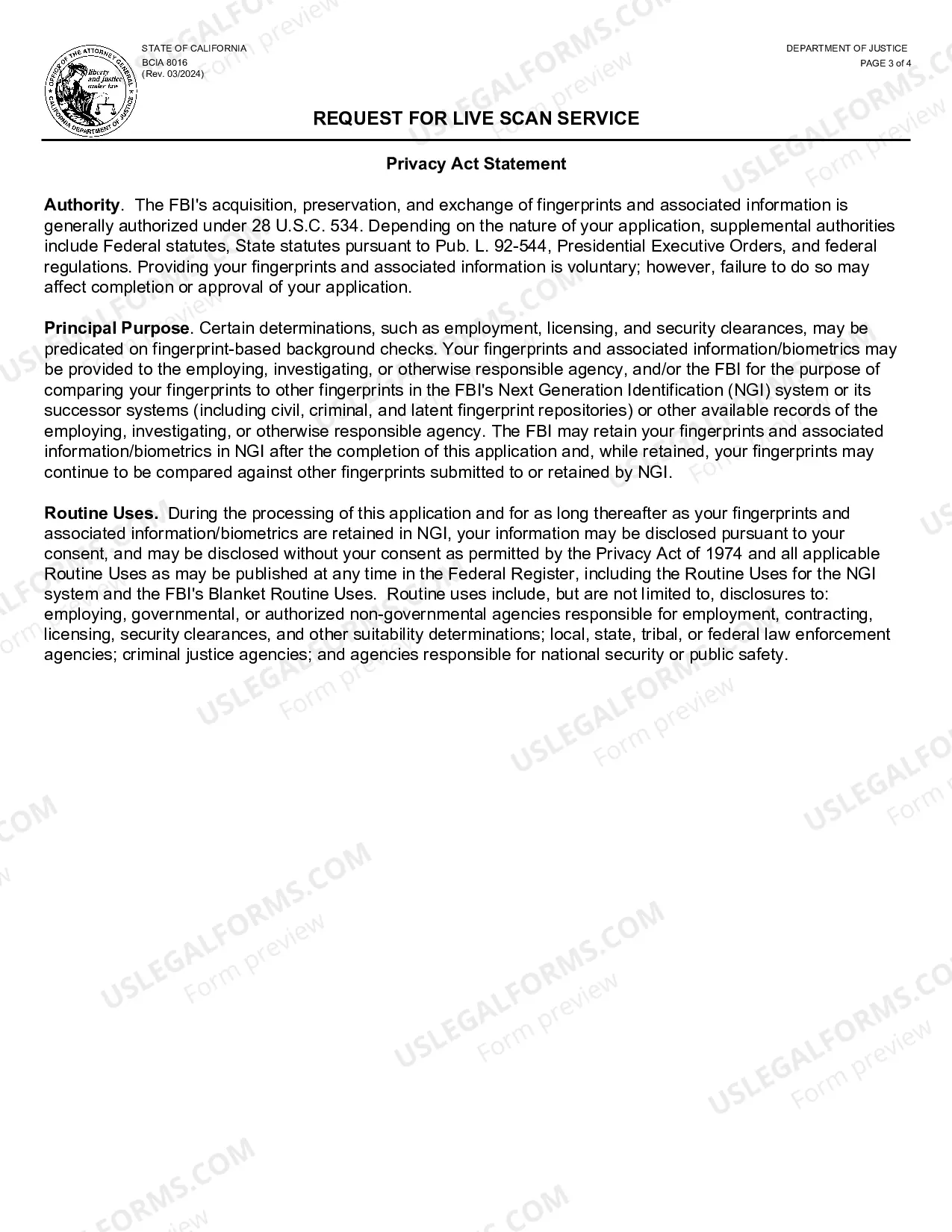 Preview Request For Live Scan Service (Board Of Pharmacy)