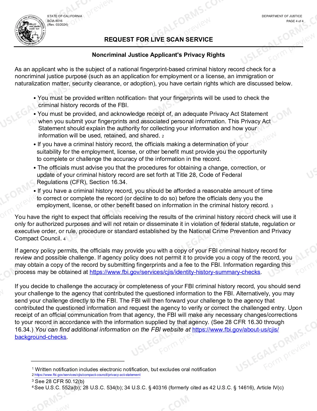 Preview Request For Live Scan Service (Board Of Pharmacy)