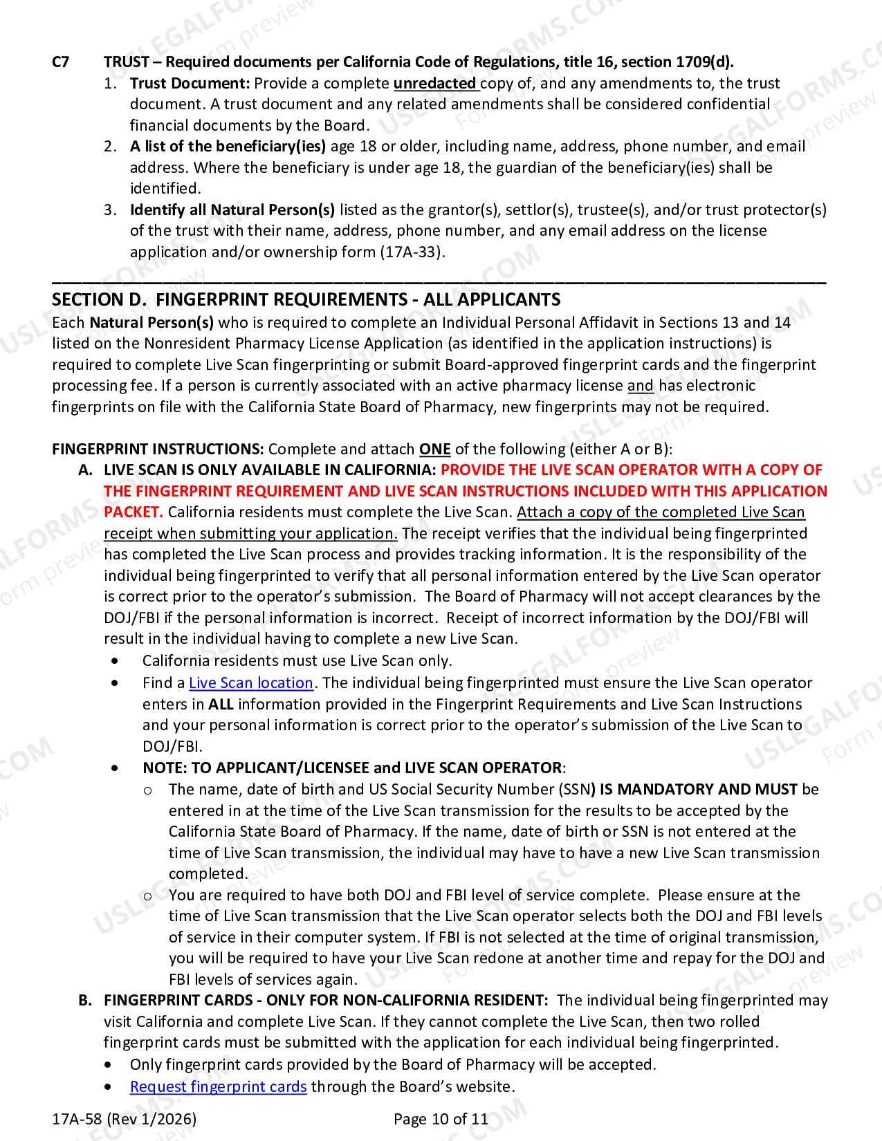 Preview Instructions For Filing A Non-Resident Pharmacy Application