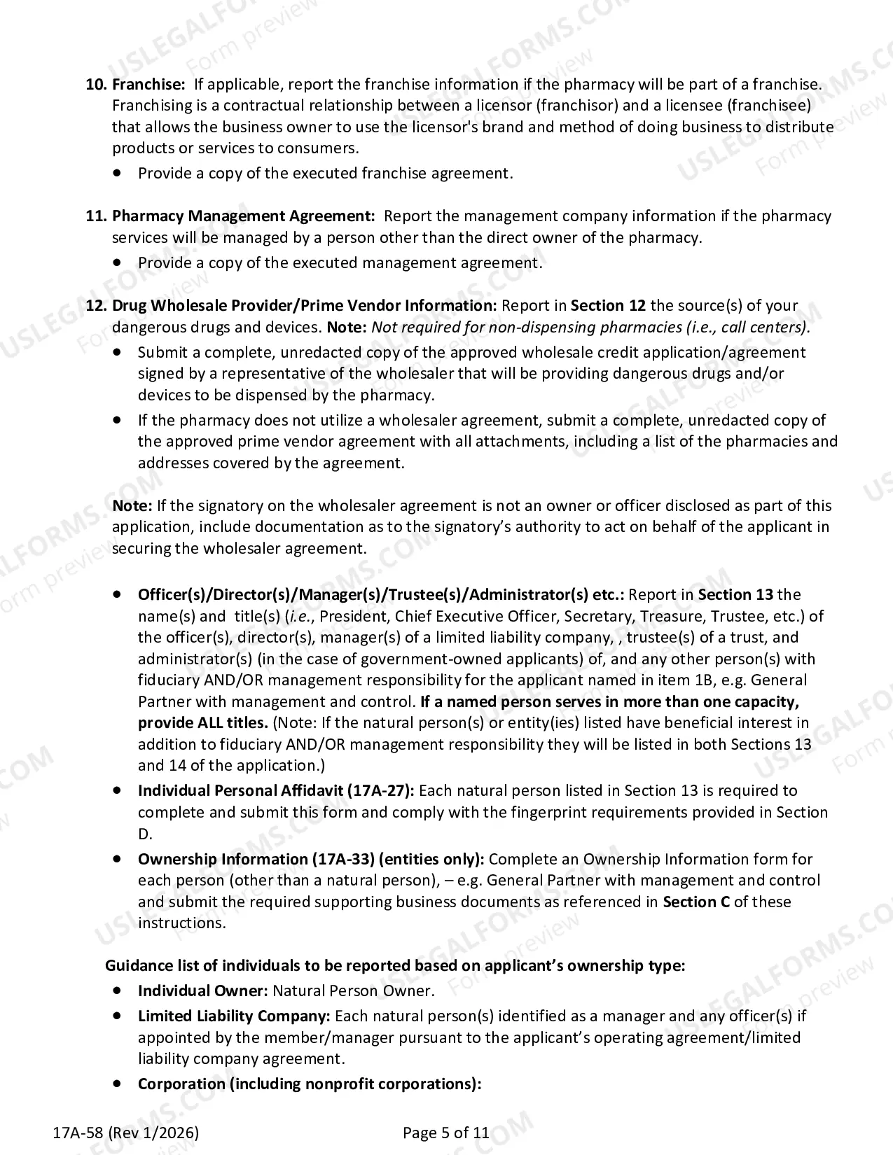 Preview Instructions For Filing A Non-Resident Pharmacy Application