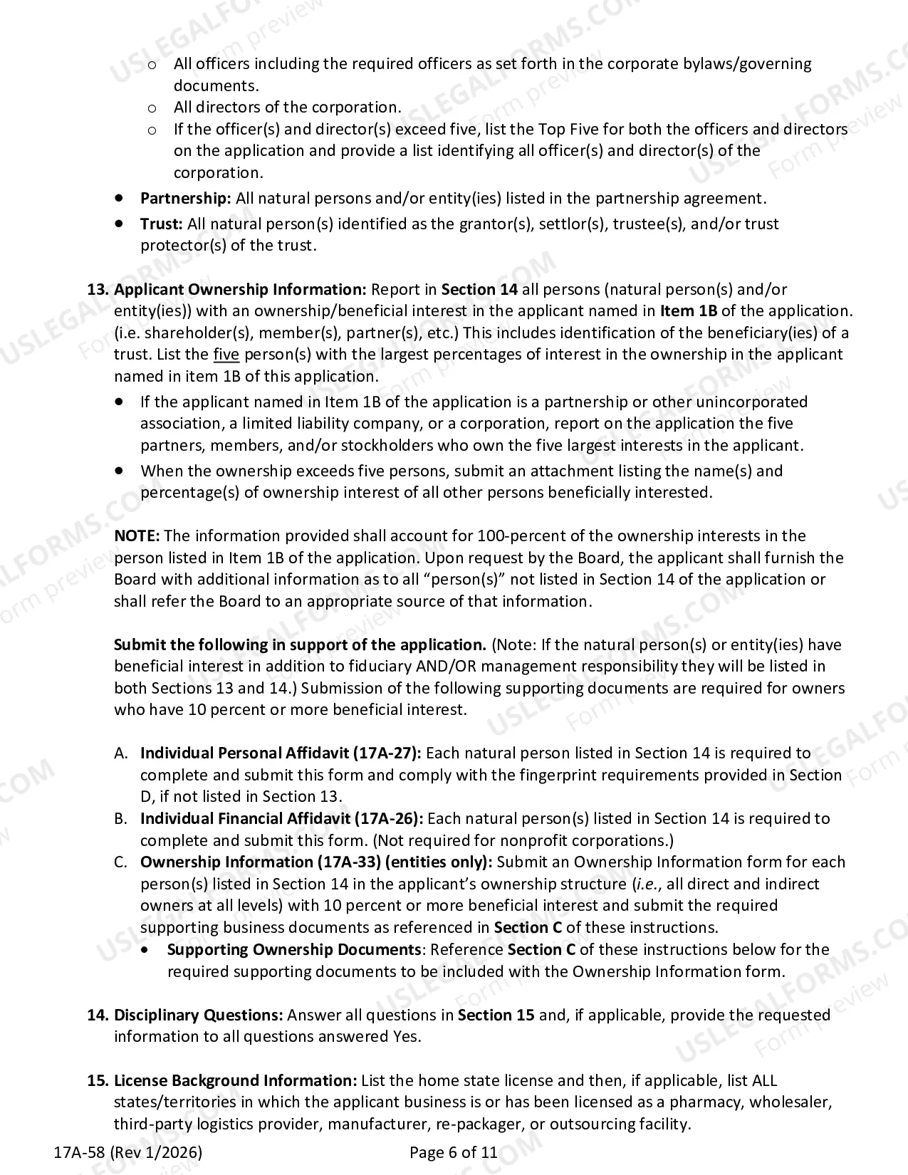 Preview Instructions For Filing A Non-Resident Pharmacy Application