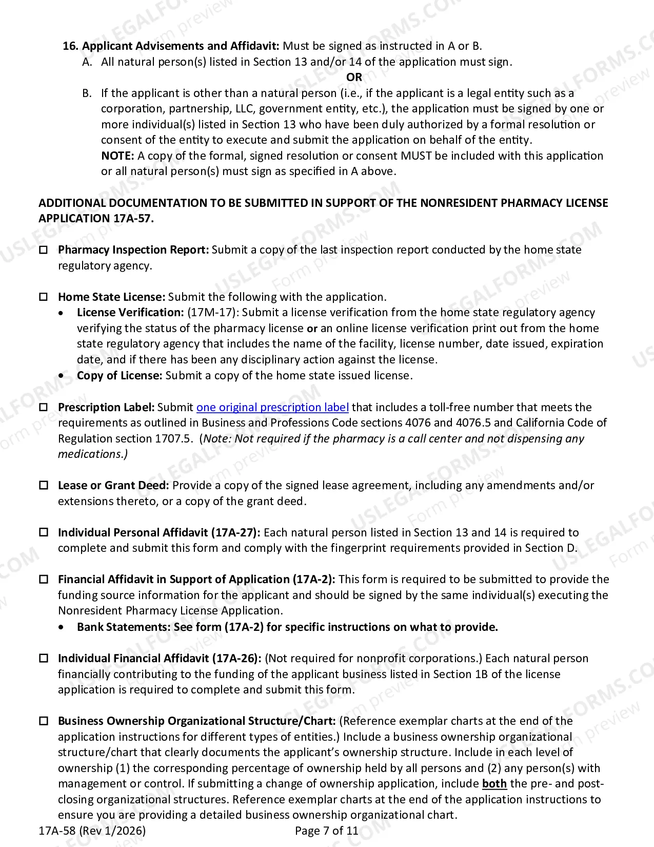 Preview Instructions For Filing A Non-Resident Pharmacy Application