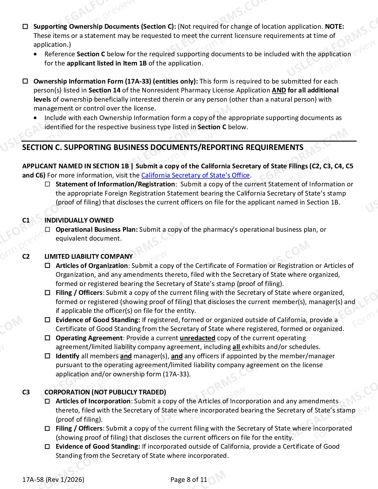 Preview Instructions For Filing A Non-Resident Pharmacy Application
