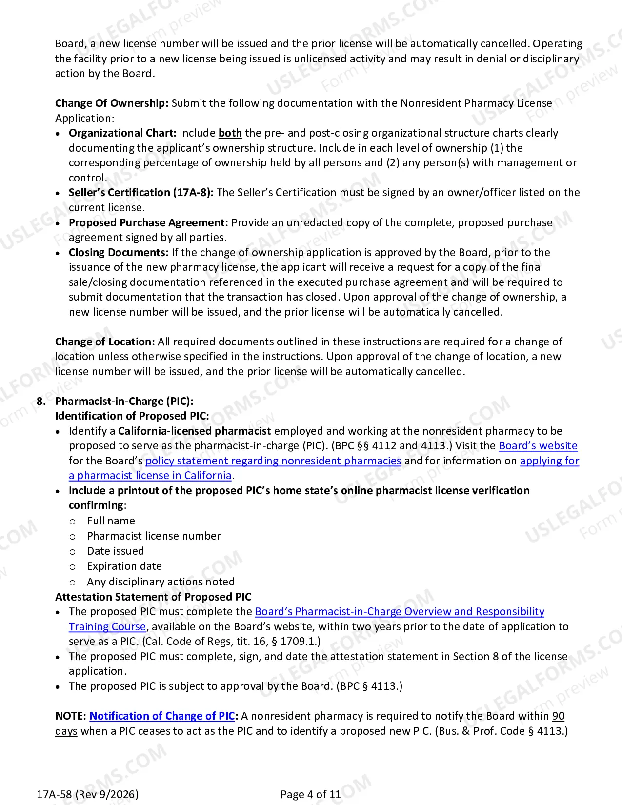 Preview Nonresident Pharmacy Permit Application