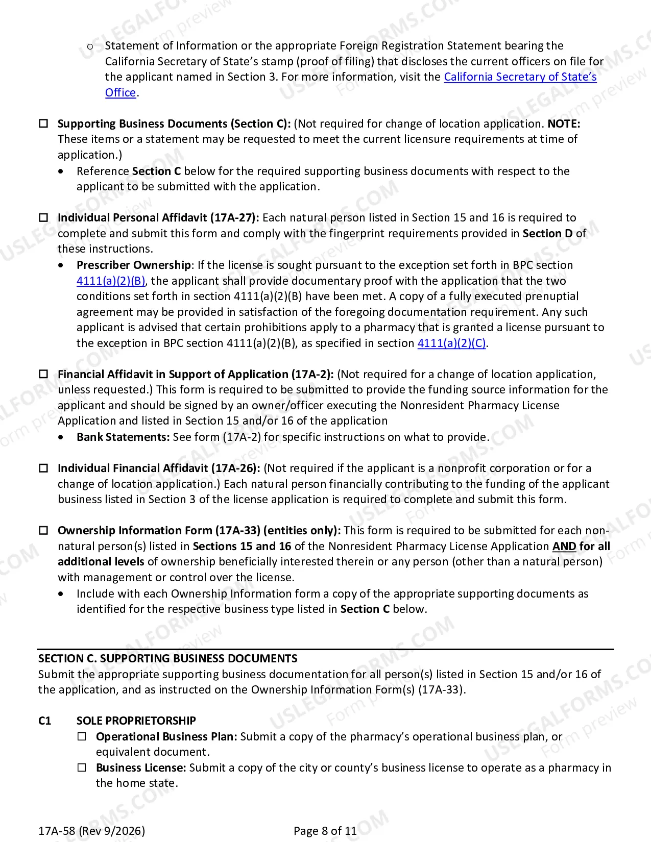 Preview Nonresident Pharmacy Permit Application