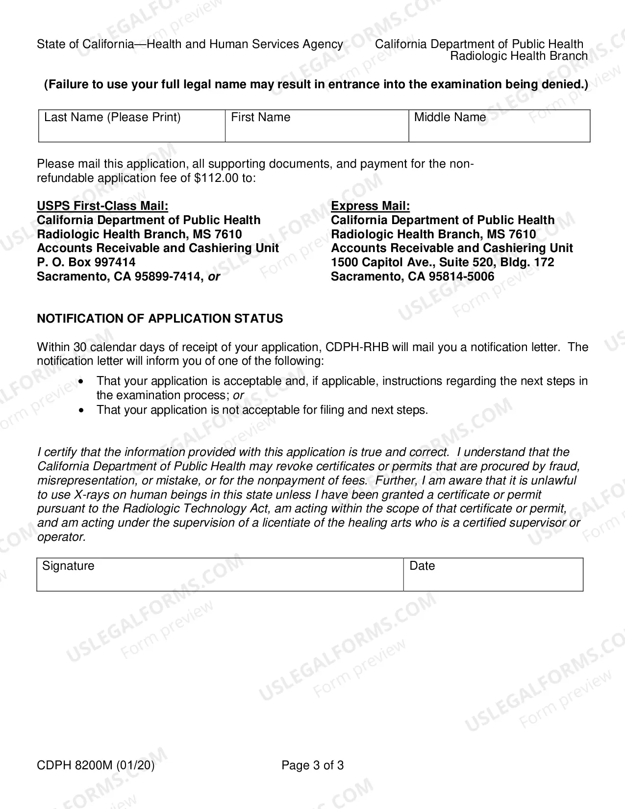 Preview Application For Mammography Certification
