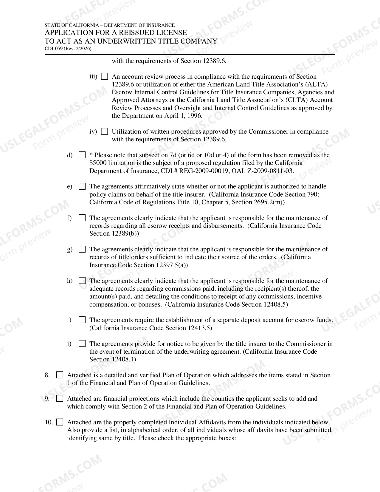 Preview Application For A Reissued License To Act As An Underwritten Title Company