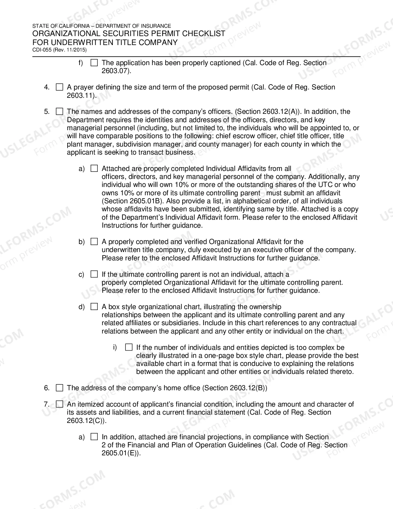 Preview Organizational Securities Permit Checklist For Underwritten Title Company