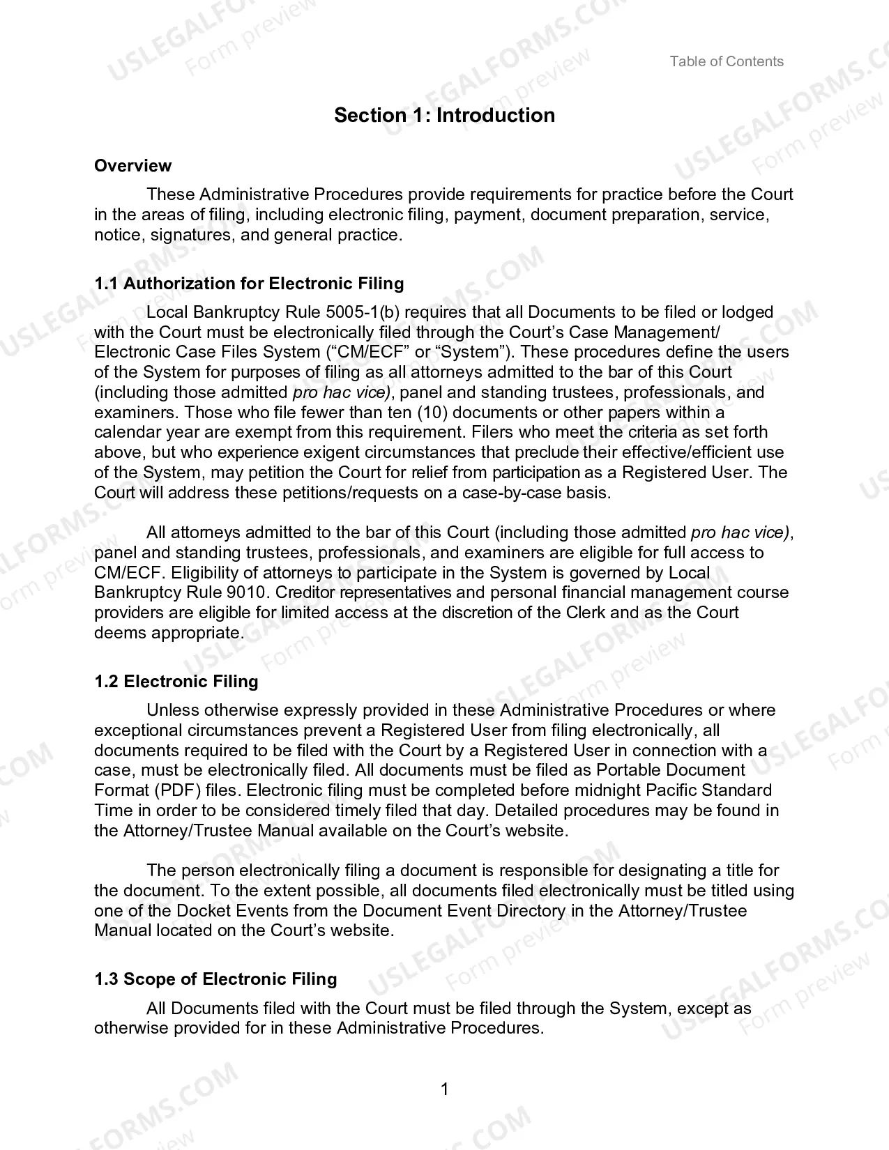 Preview Administrative Procedures