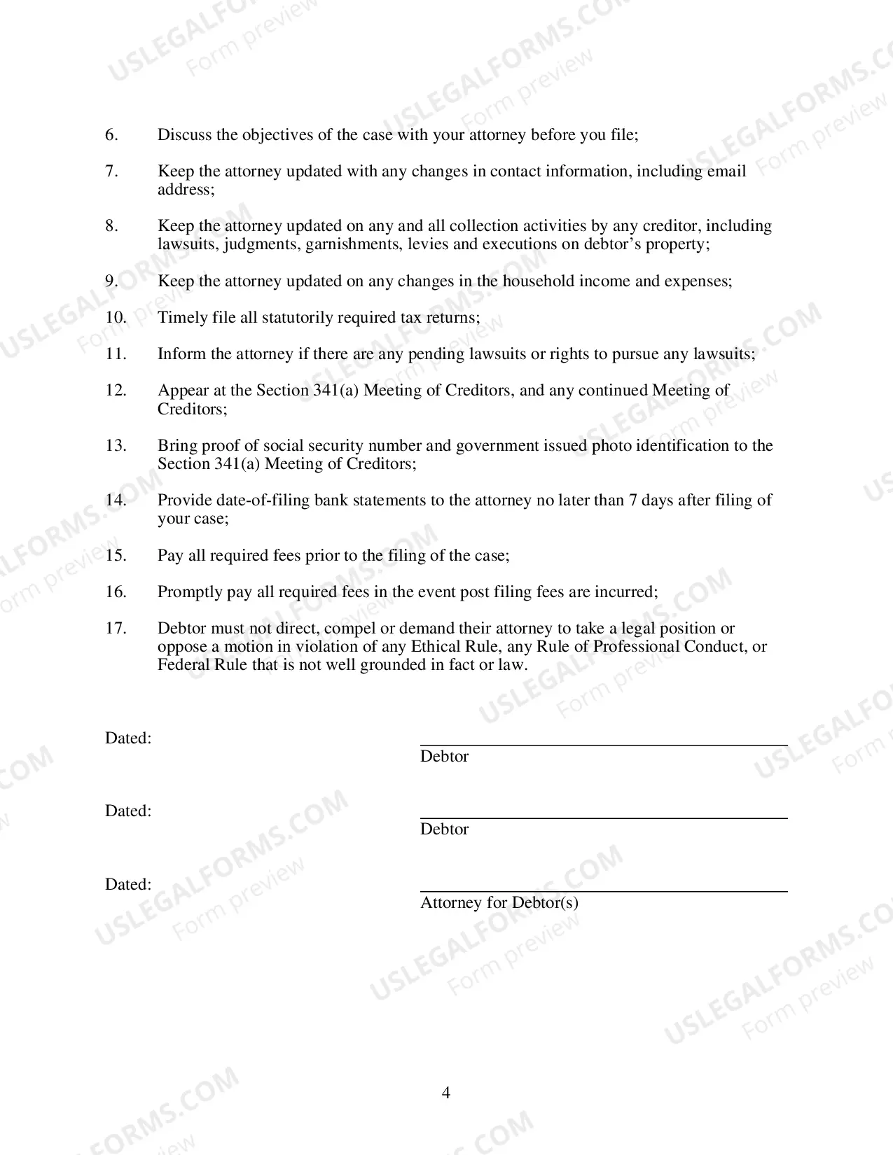 Preview Rights And Responsibilities Of Chapter 7 Debtors And Their Attorney