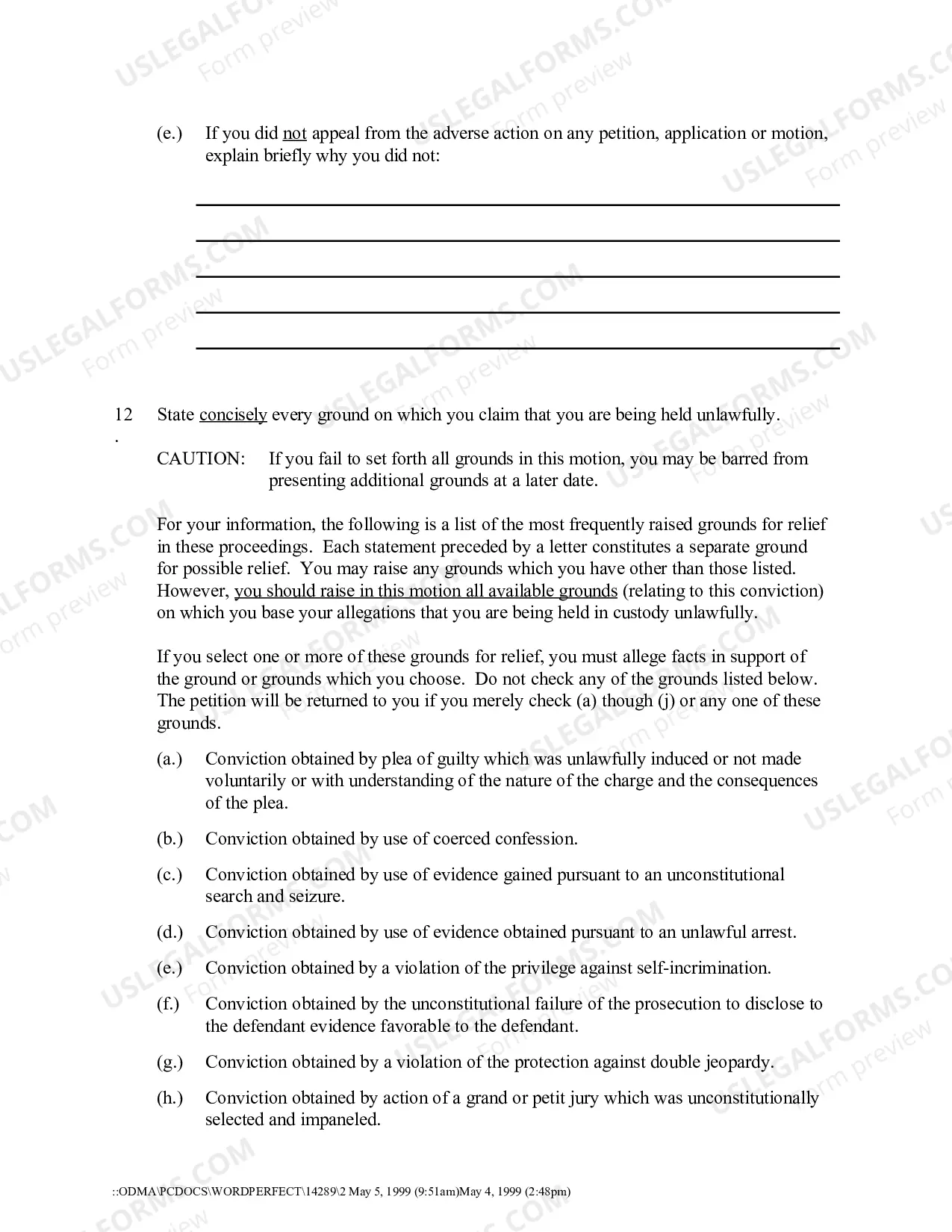 Preview Motion To Vacate Set Aside Or Correct Sentence By A Person In Federal Custody