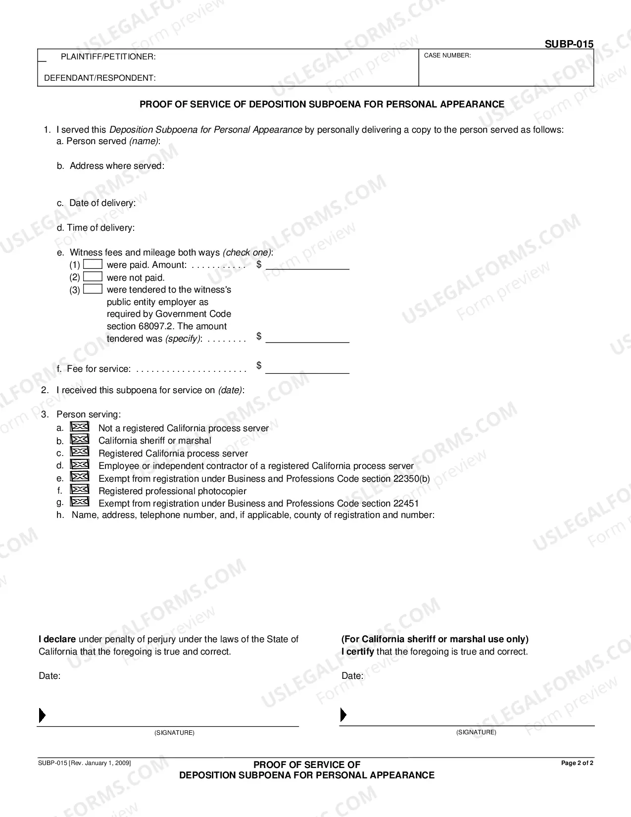 Preview Deposition Subpoena for Personal Appearance