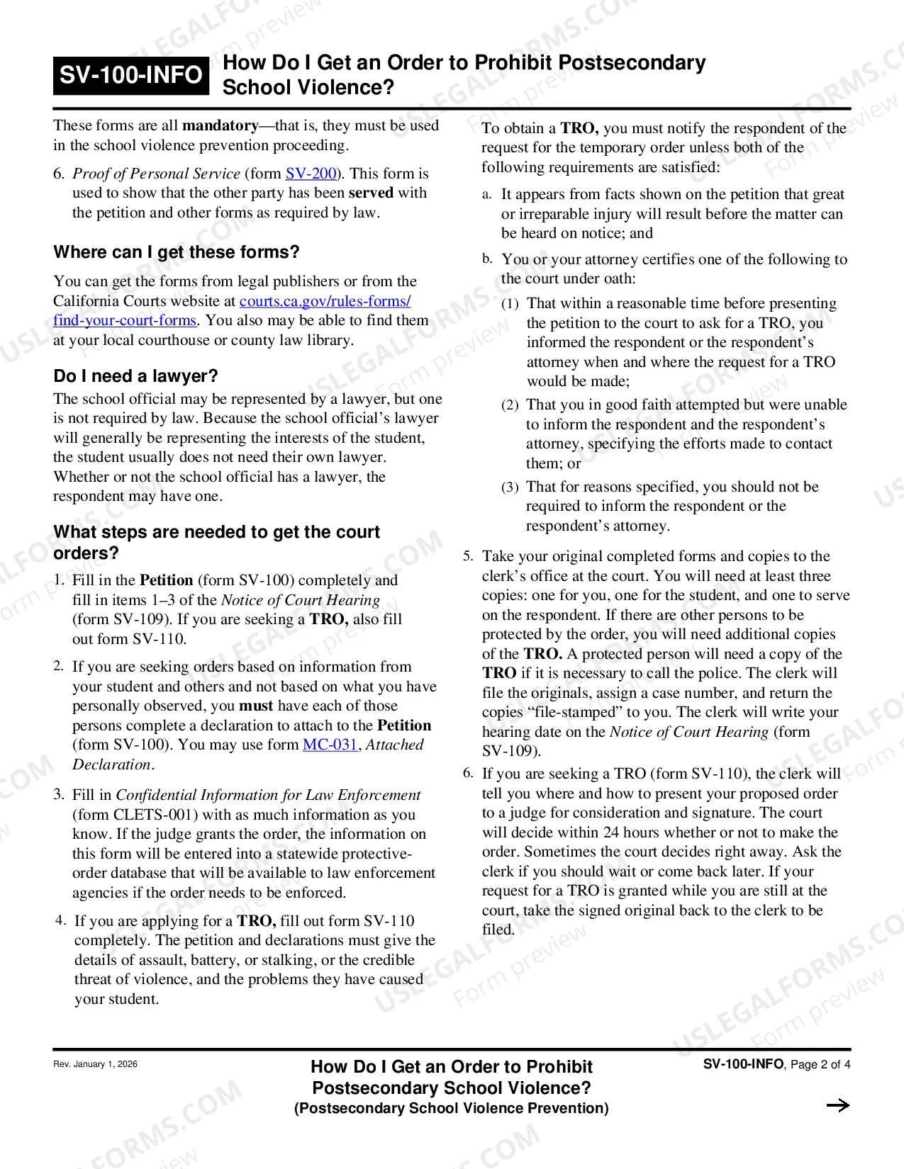 Preview How Do I Get an Order to Prohibit Private Postsecondary School Violence