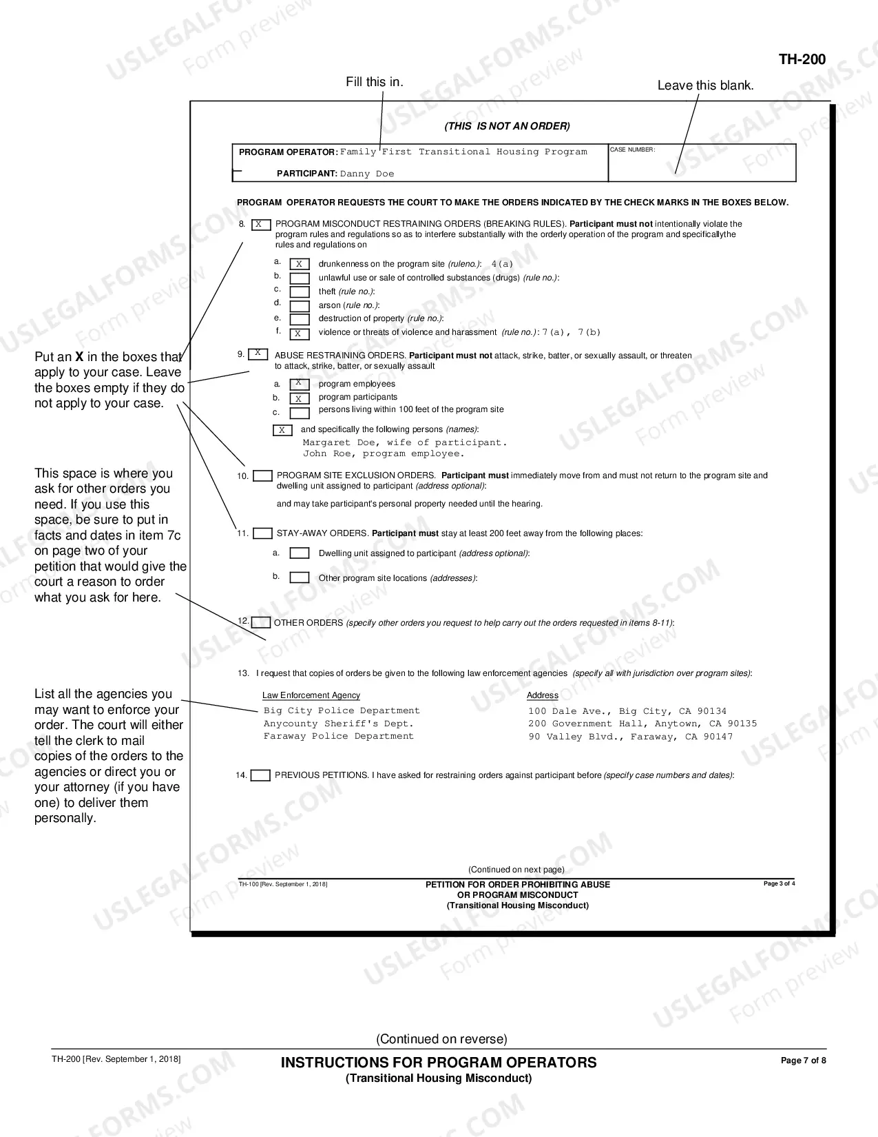 Preview Instructions for Program Operators - Transitional Housing Misconduct