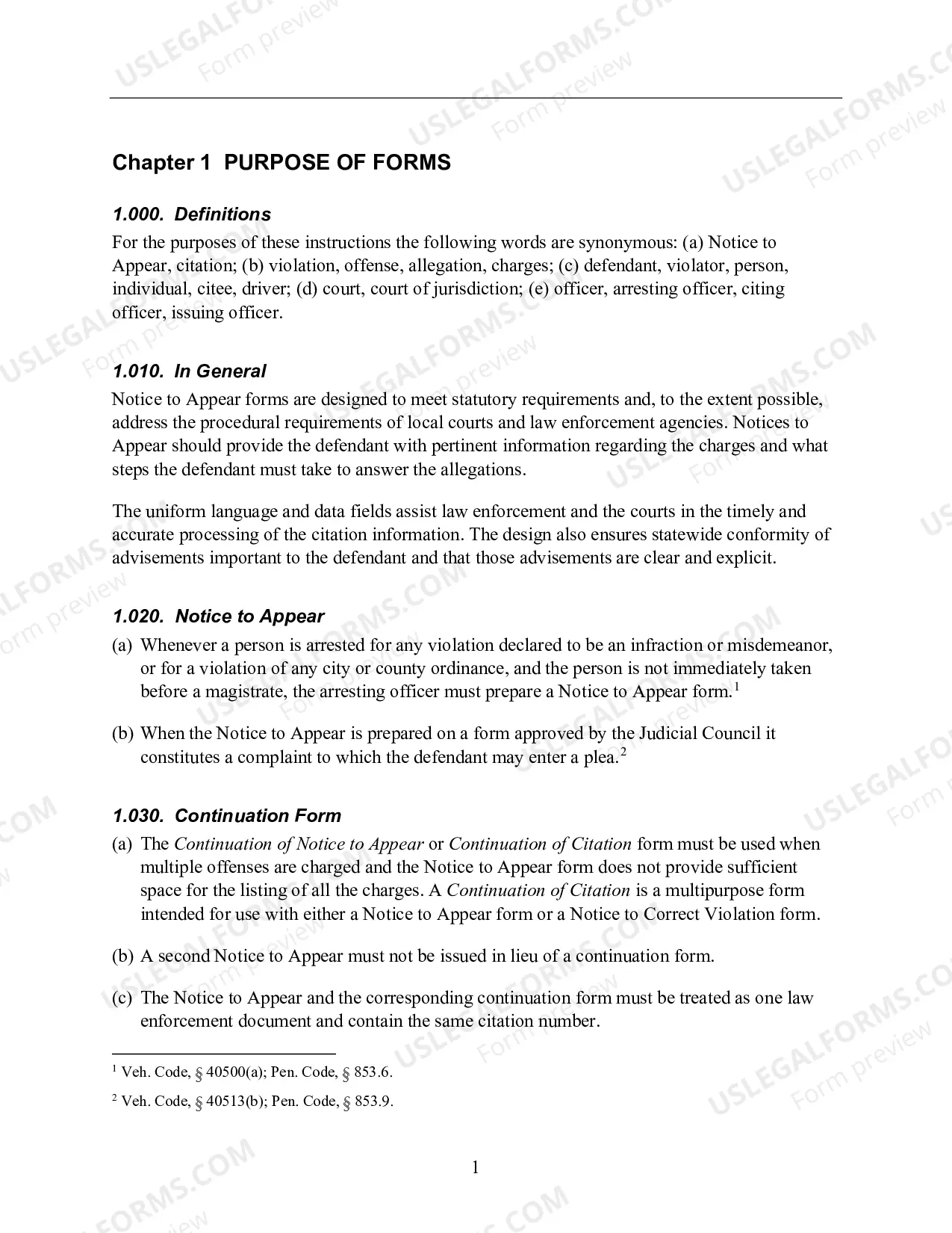 Preview Notice to Appear and Related Forms