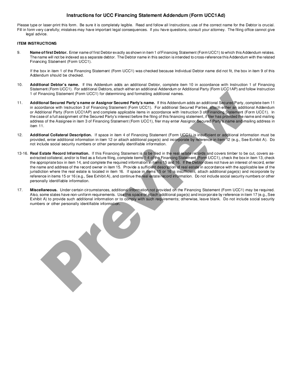 page 1 California UCC1 Financing Statement preview