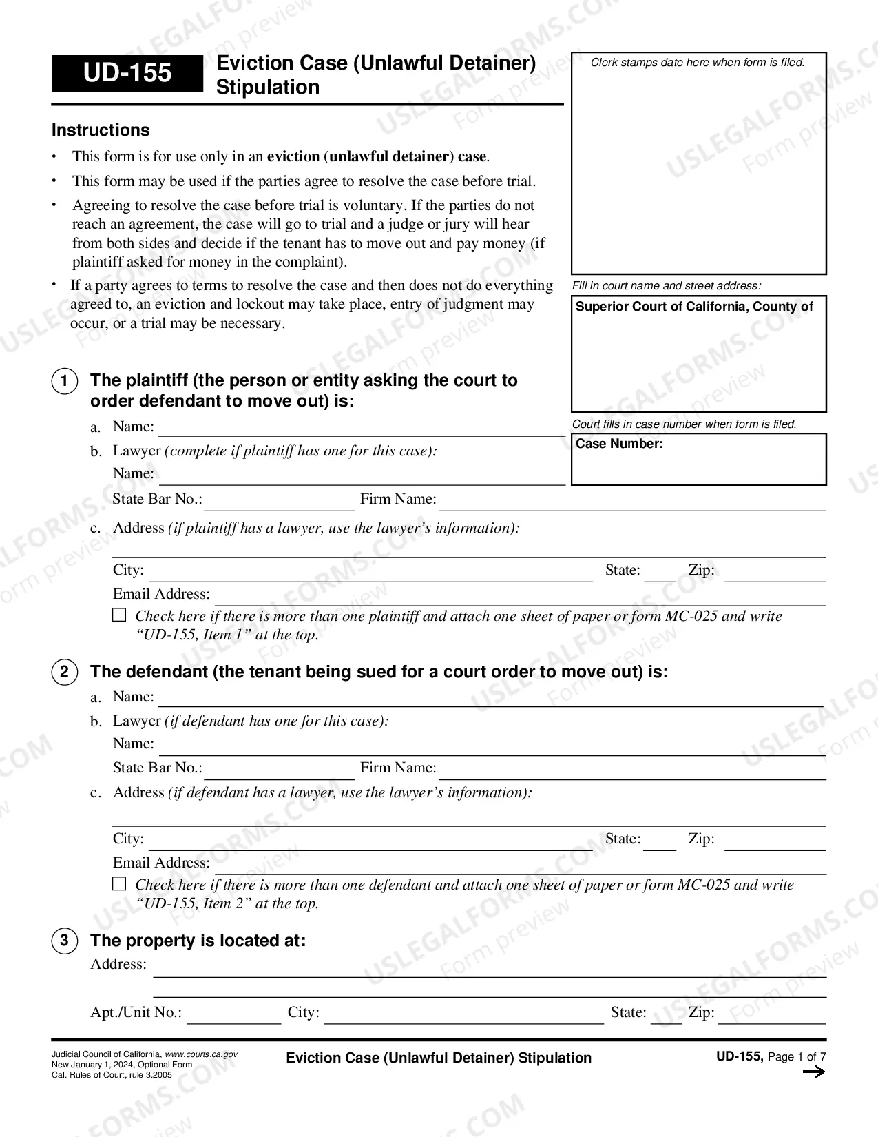 Preview Eviction Case - Unlawful Detainer - Stiplulation