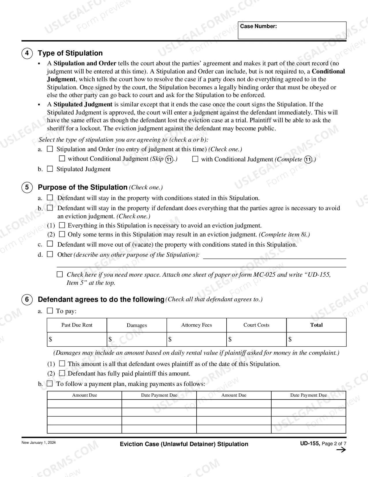 Preview Eviction Case - Unlawful Detainer - Stiplulation