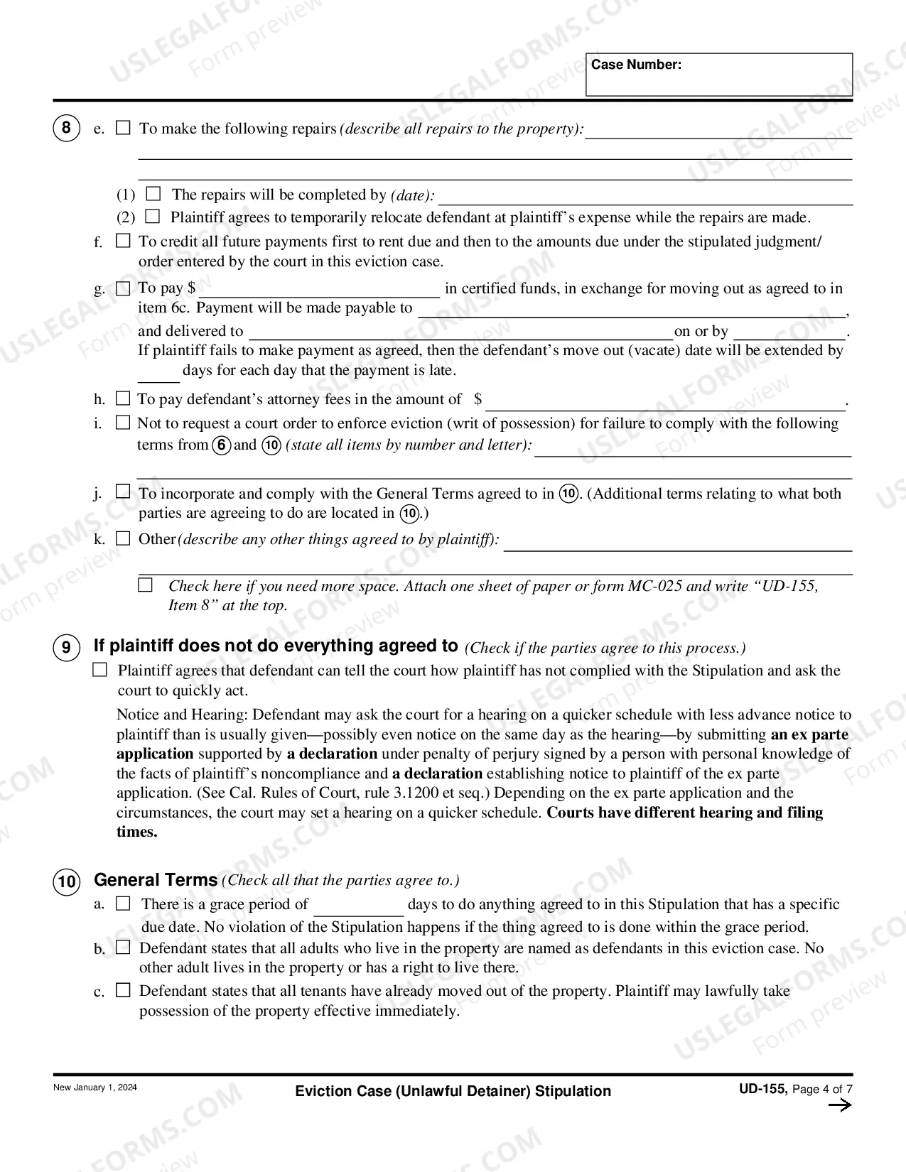 Preview Eviction Case - Unlawful Detainer - Stiplulation