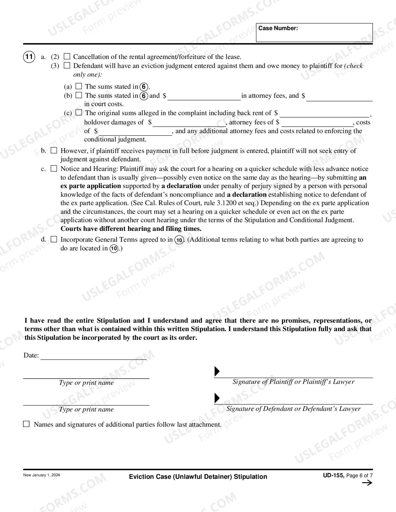 Preview Eviction Case - Unlawful Detainer - Stiplulation