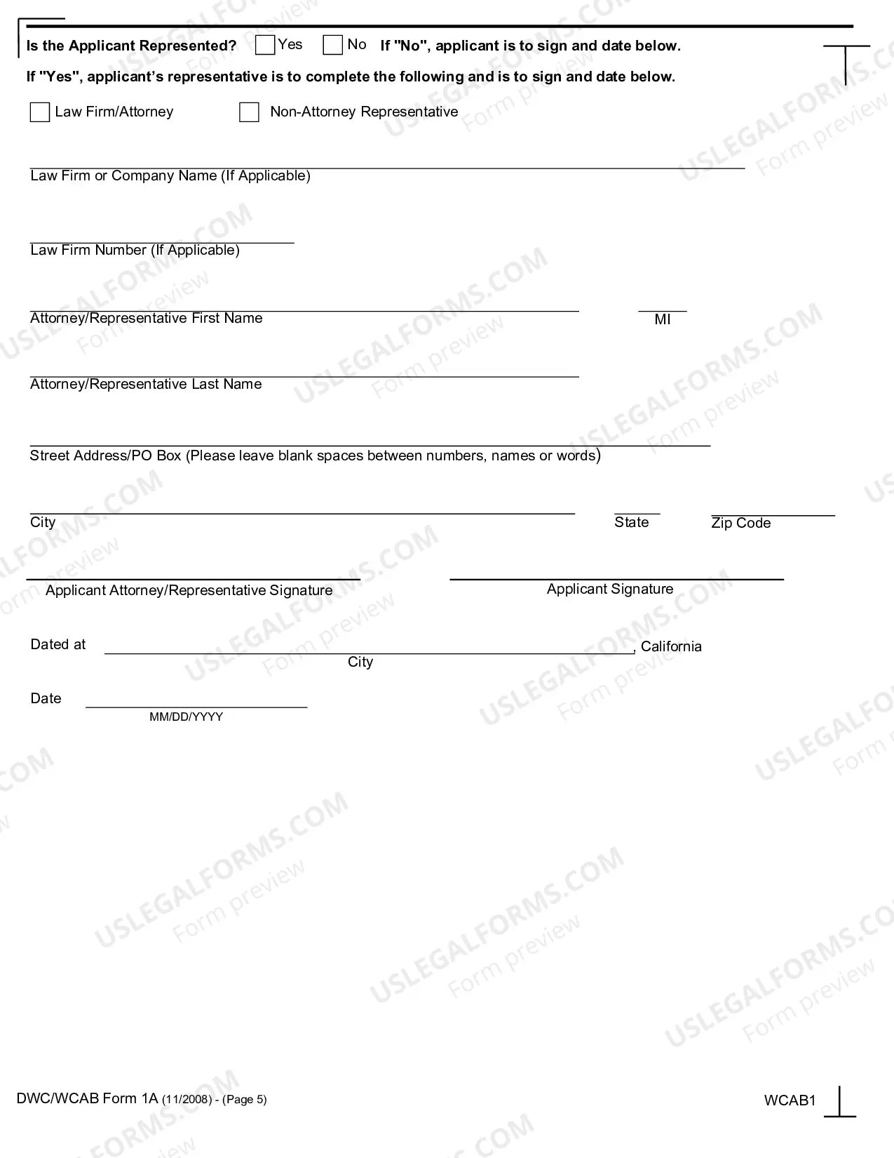 Preview Application for Adjudication for Workers' Compensation
