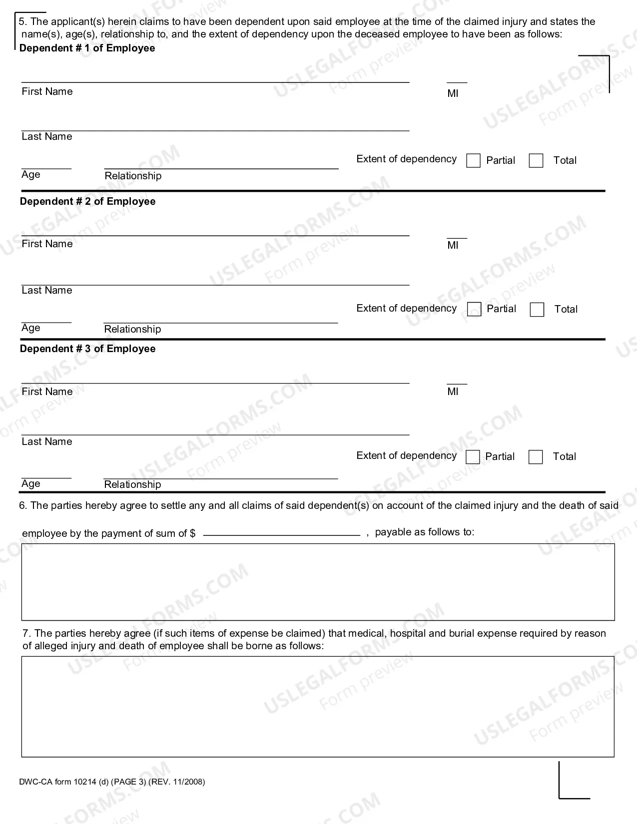 Preview Compromise and Release (Dependency Claim) for Workers' Compensation
