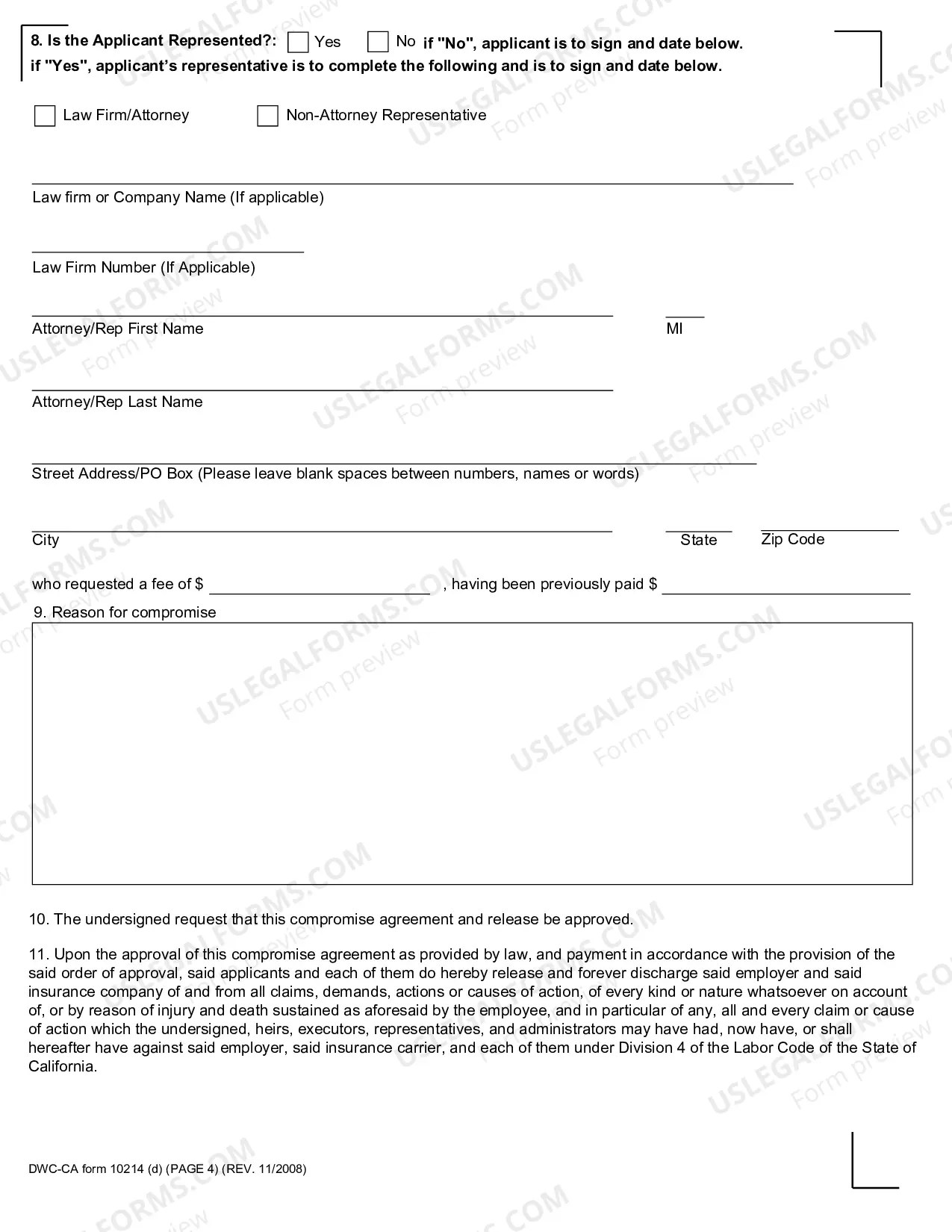 Preview Compromise and Release (Dependency Claim) for Workers' Compensation