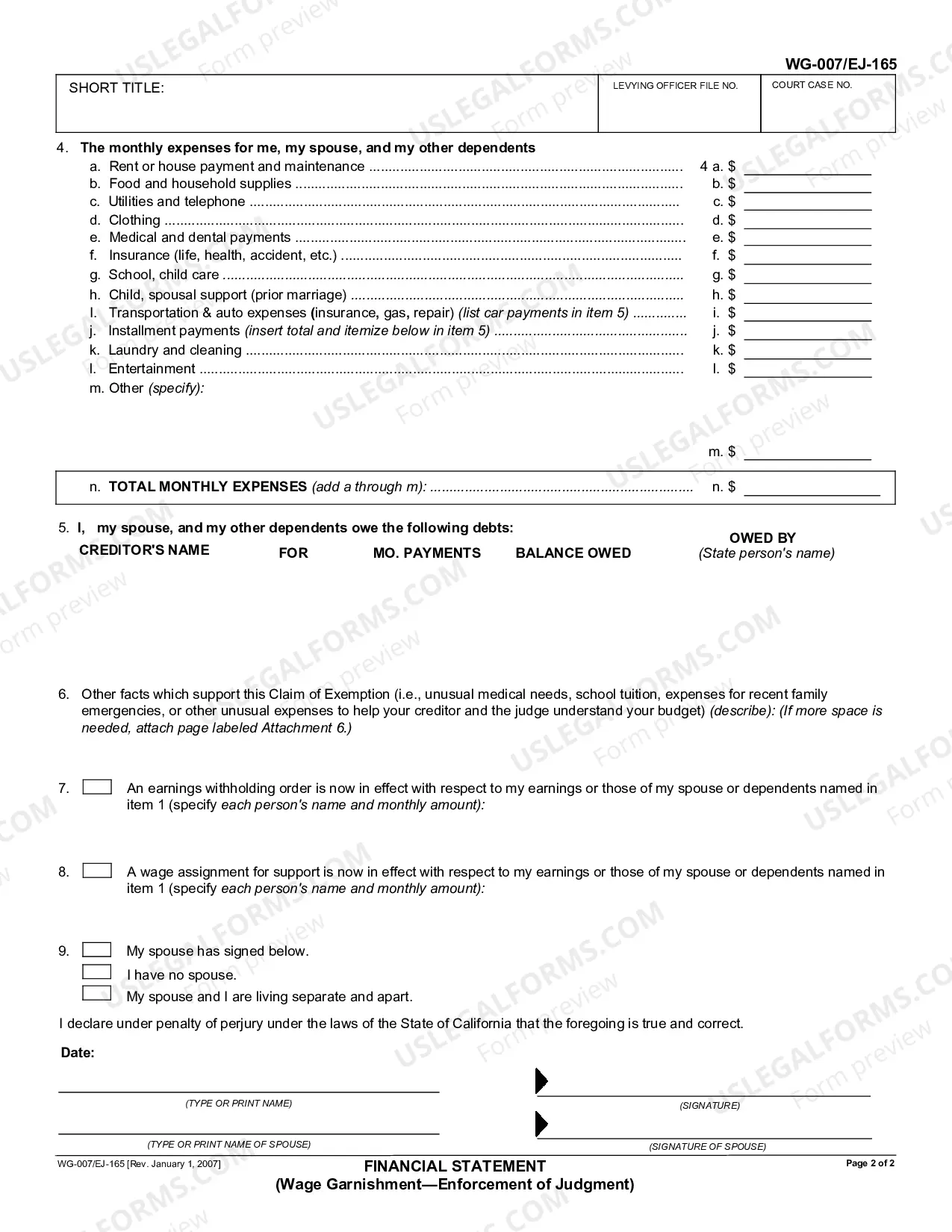 Preview Financial Statement - same as EJ-165