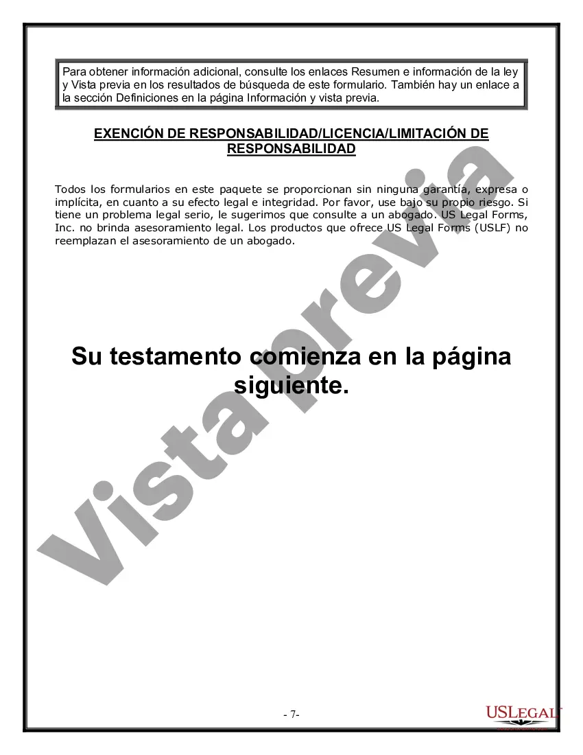 Preview Formulario de última voluntad y testamento legal para persona soltera sin hijos