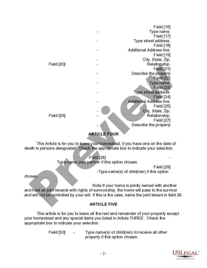 Get Last Will and Testament for Domestic Partner with Adult Children from Prior Marriage Preview Last Will and Testament for Domestic Partner with Adult Children from Prior Marriage