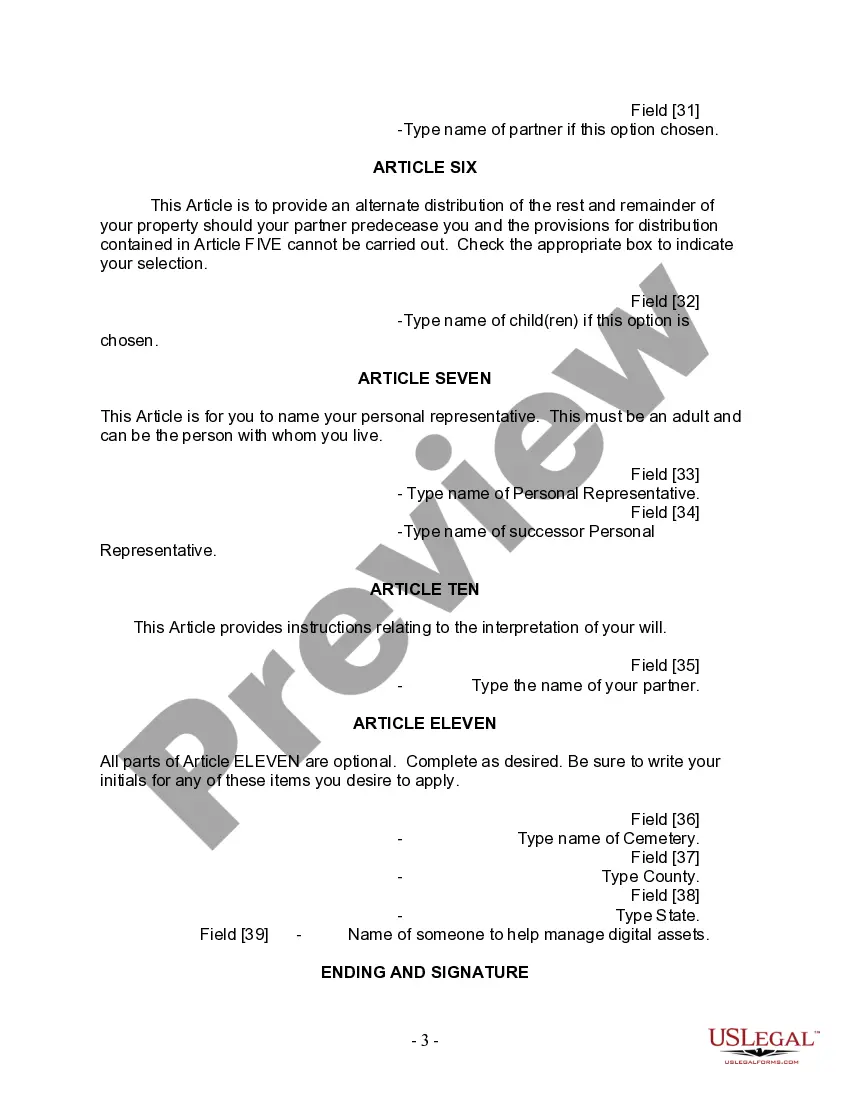 Get Last Will and Testament for Domestic Partner with Adult Children from Prior Marriage Preview Last Will and Testament for Domestic Partner with Adult Children from Prior Marriage