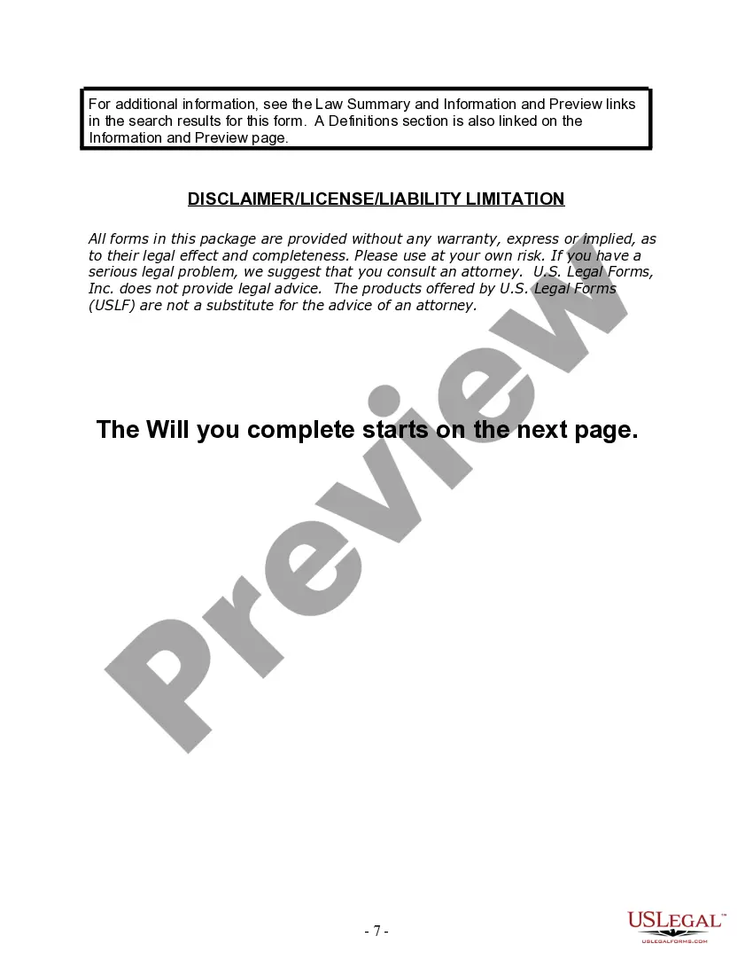 Preview Last Will and Testament for Married person with Adult Children from Prior Marriage