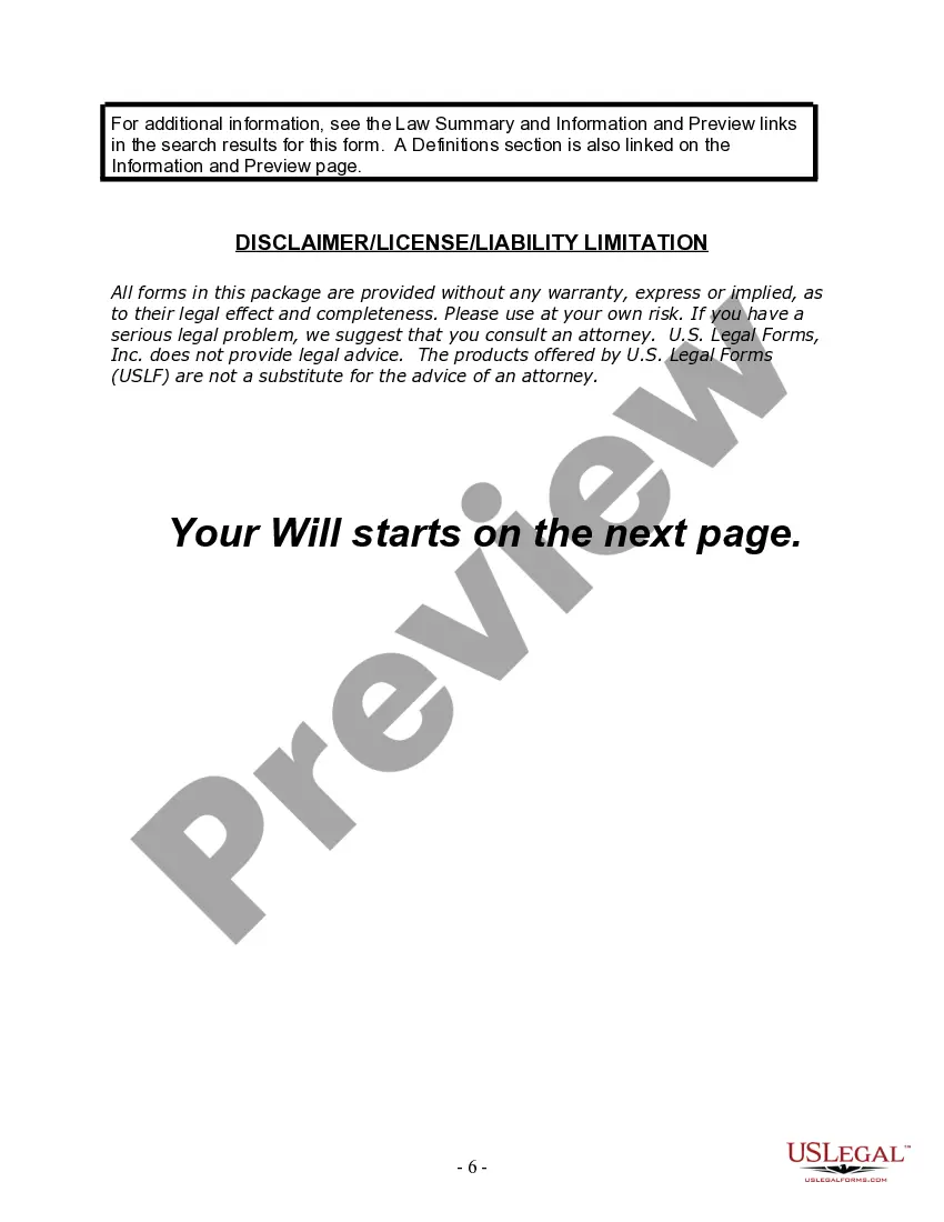 Preview Last Will and Testament for Divorced Person Not Remarried with No Children