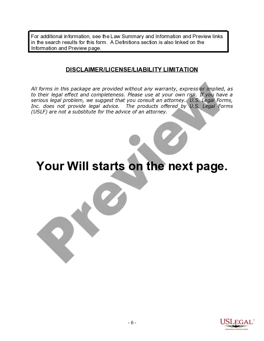Preview Last Will and Testament for Divorced Person Not Remarried with Adult and Minor Children